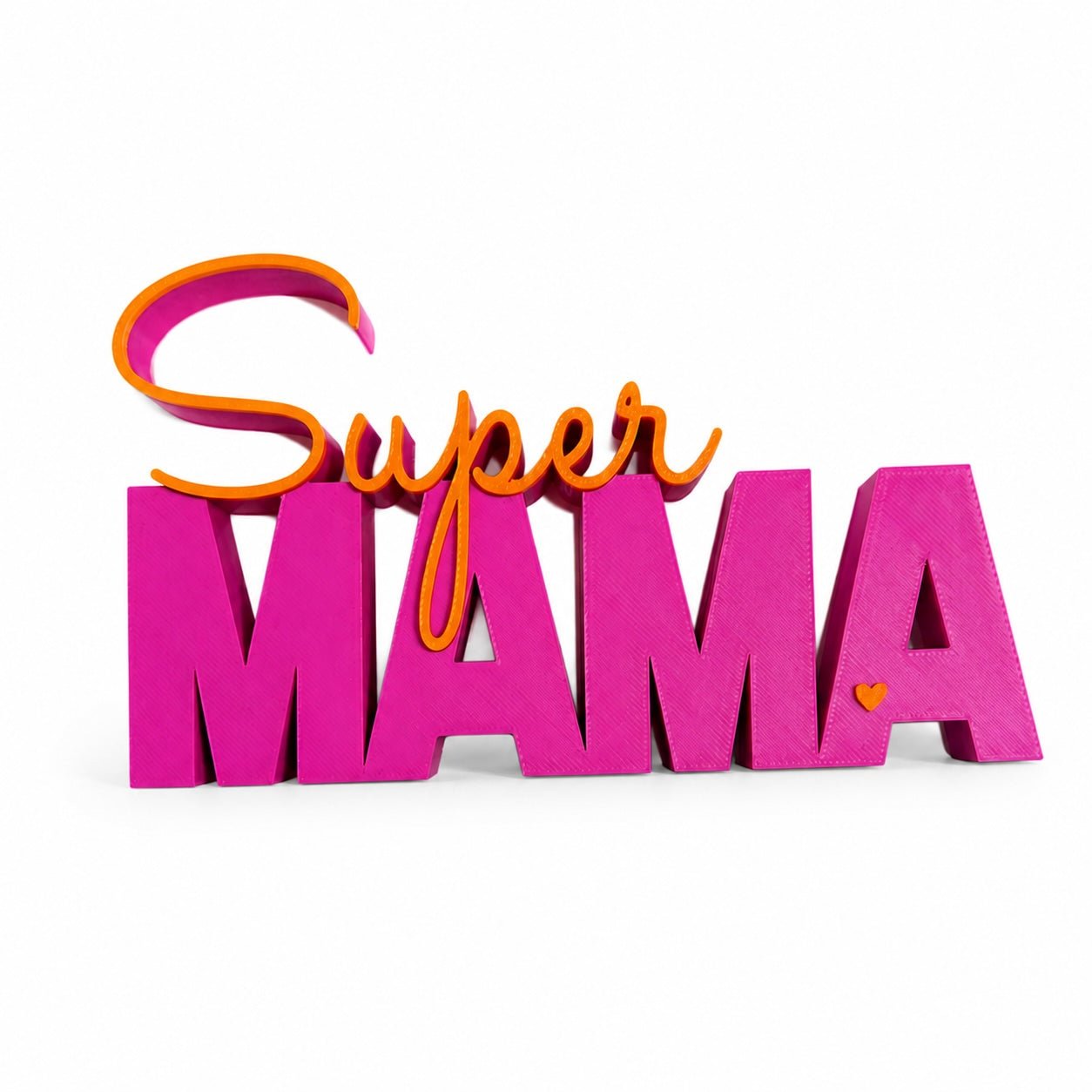 3D Drucker Schriftzug "Super Mama" Pink - Orange Jeka - malmichmunt.com