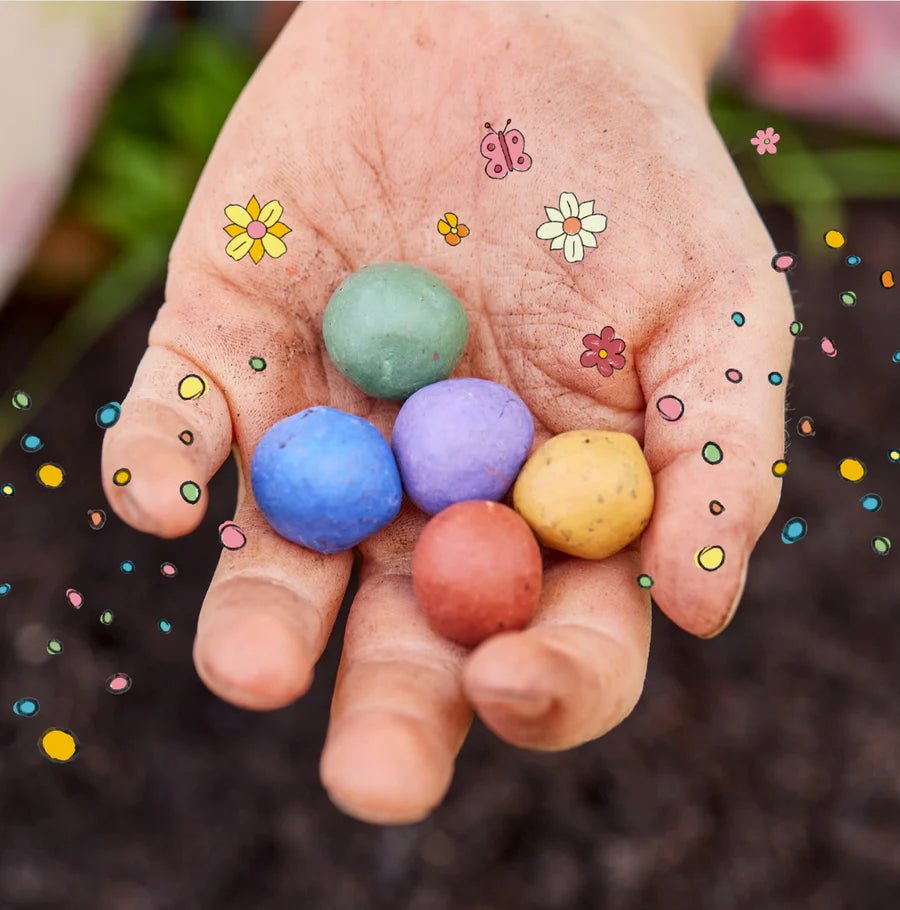 5 Blumenmurmeln im Tütchen – Hase mit Möhren Die Stadtgärtner - malmichmunt.com