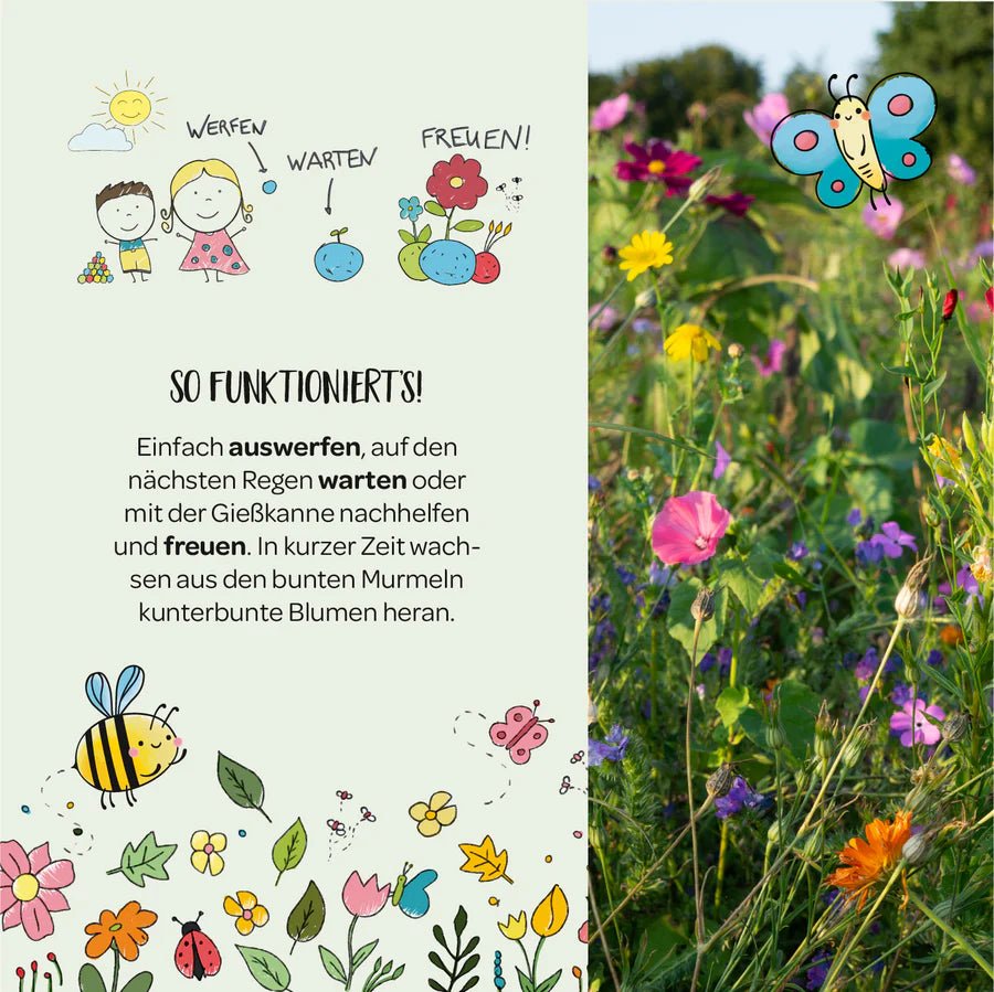 5 Blumenmurmeln im Tütchen – Hase mit Möhren Die Stadtgärtner - malmichmunt.com