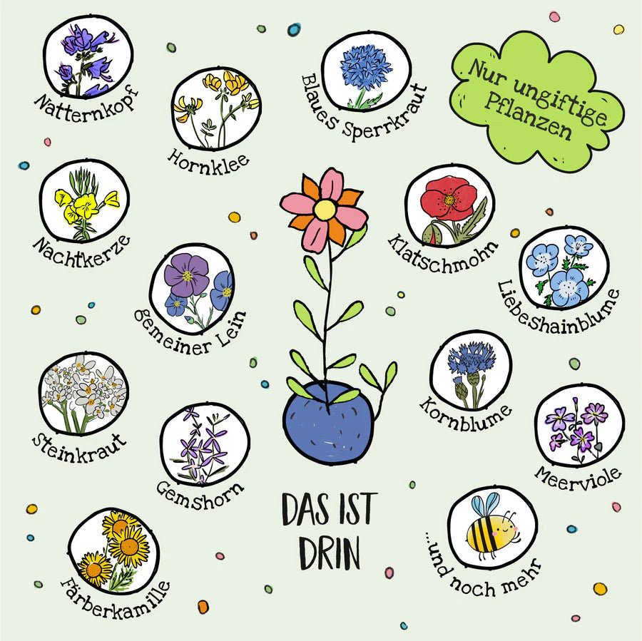 5 Blumenmurmeln im Tütchen – Hase mit Möhren Die Stadtgärtner - malmichmunt.com