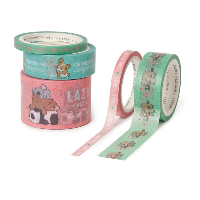 5 Papier - Klebebänder im Set Tiere - Tape by Tape Legami - malmichmunt.com