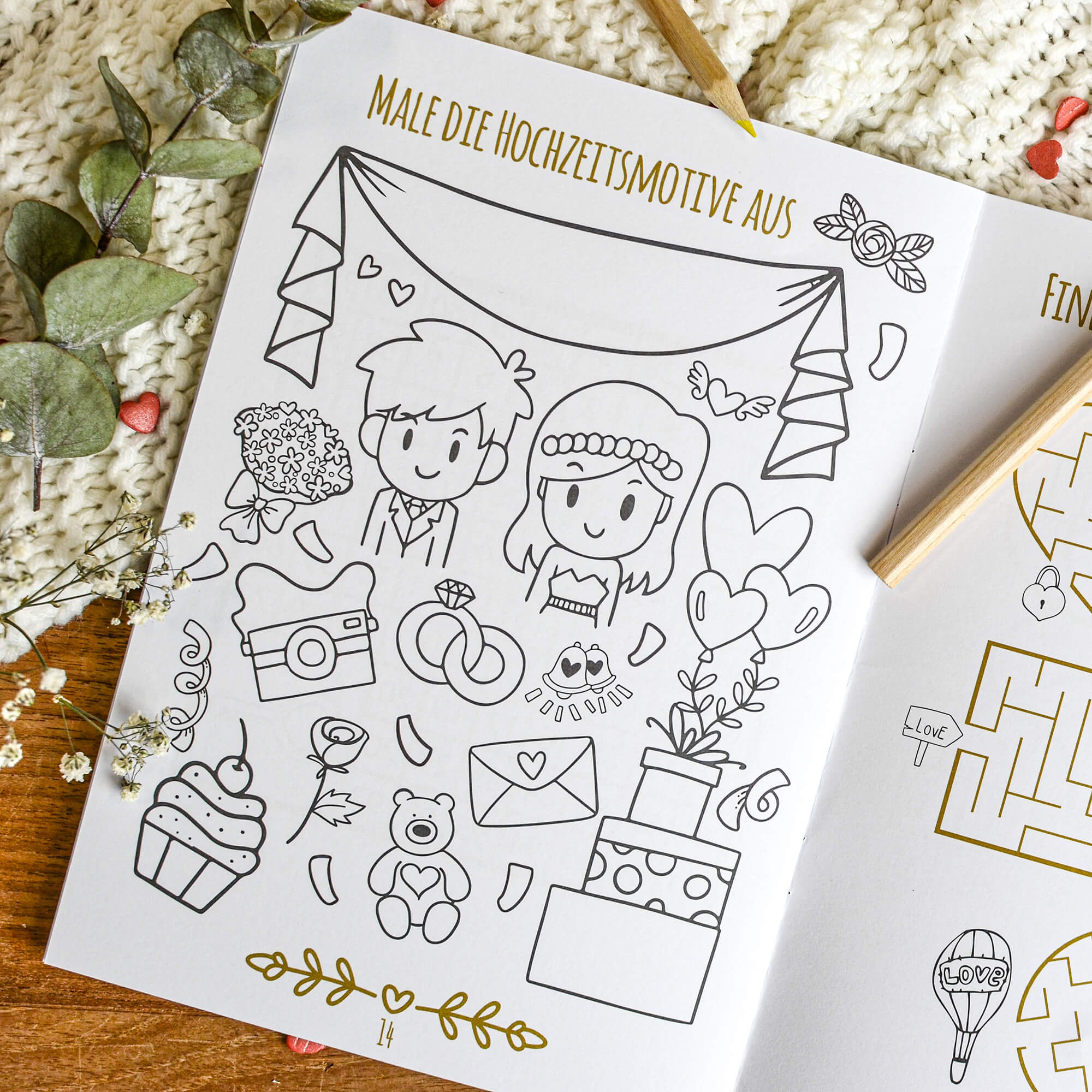 6er Set Hochzeitsmalbuch für Kinder Jeka - malmichmunt.com