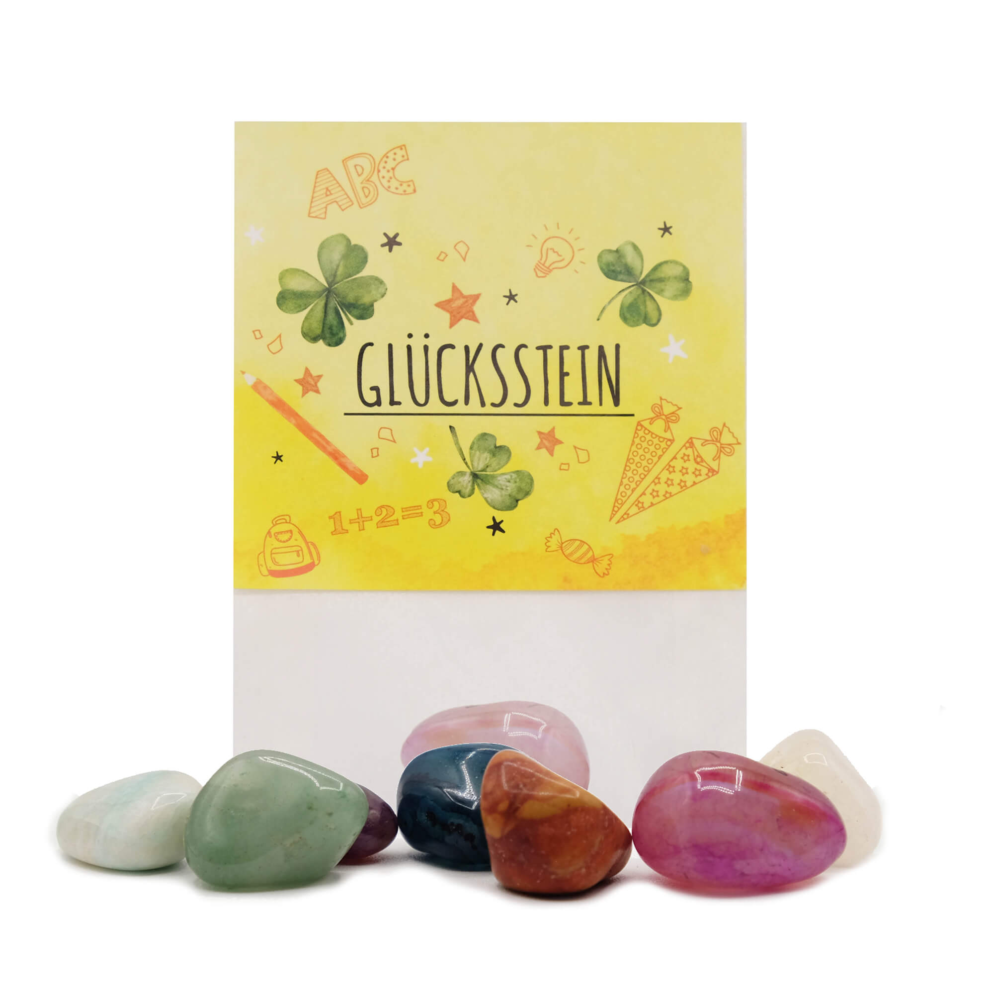 8 Glückssteine für Schulanfang als Glückbringer Jeka - malmichmunt.com