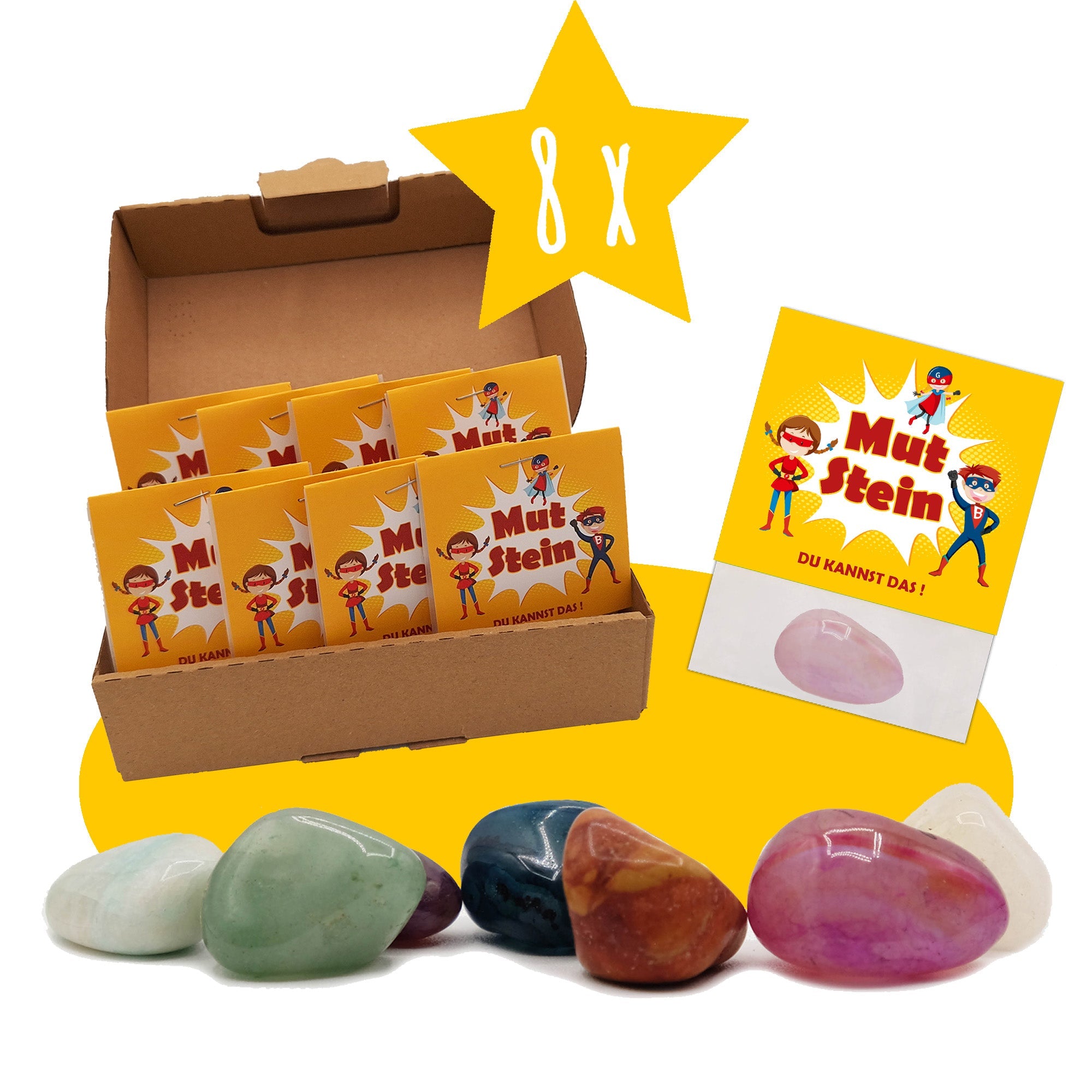 8er Set Glückssteine Mut Jeka - malmichmunt.com