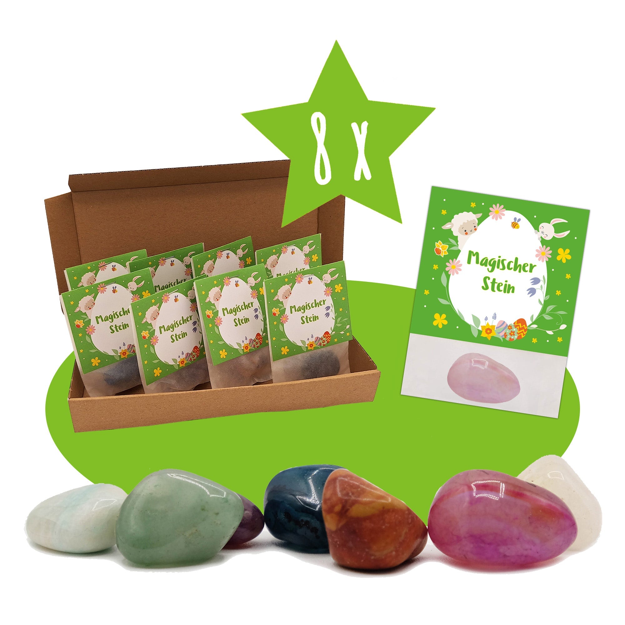 8er Set Glückssteine Ostern Jeka - malmichmunt.com