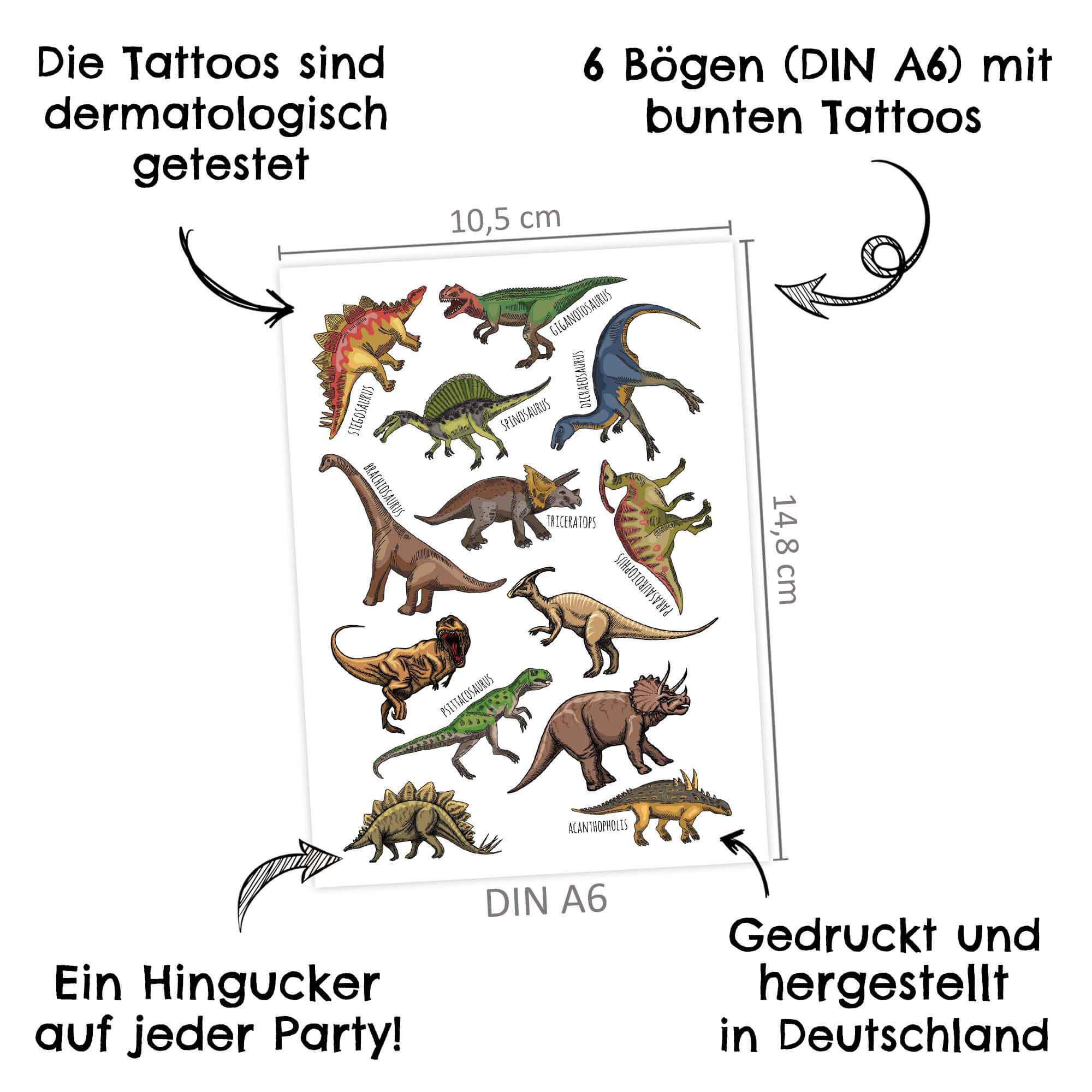 Papierdrachen Kindertattoos Dinos Papierdrachen - malmichmunt.com