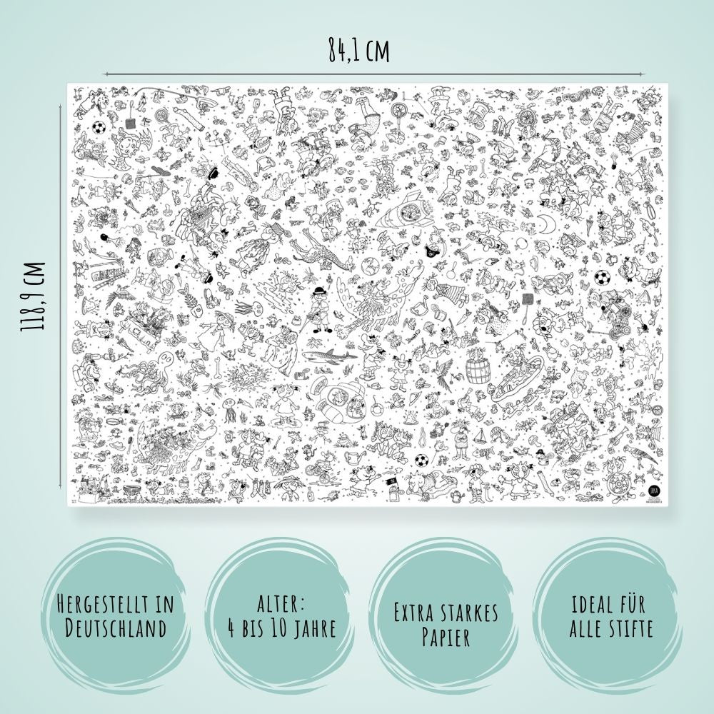 Ausmal - Tischdecke aus Papier "Die Olchis" Jeka - malmichmunt.com