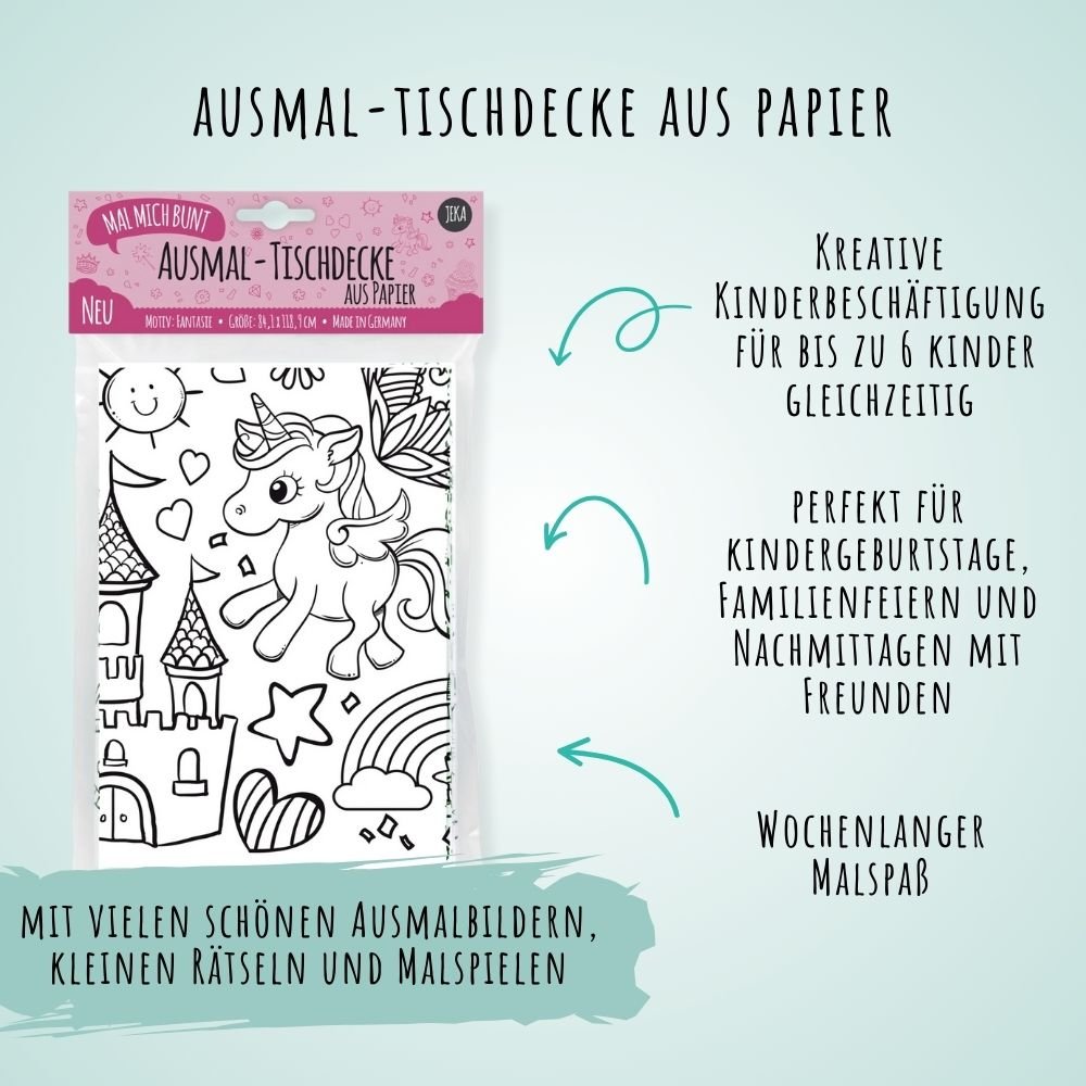 Ausmal - Tischdecke aus Papier "Fantasie" Jeka - malmichmunt.com