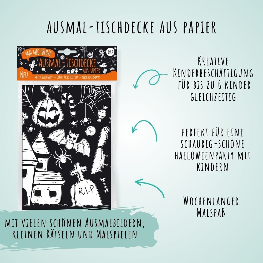 Ausmal - Tischdecke aus Papier "Halloween" Jeka - malmichmunt.com