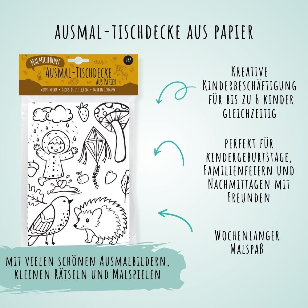 Ausmal - Tischdecke aus Papier "Herbst" Jeka - malmichmunt.com