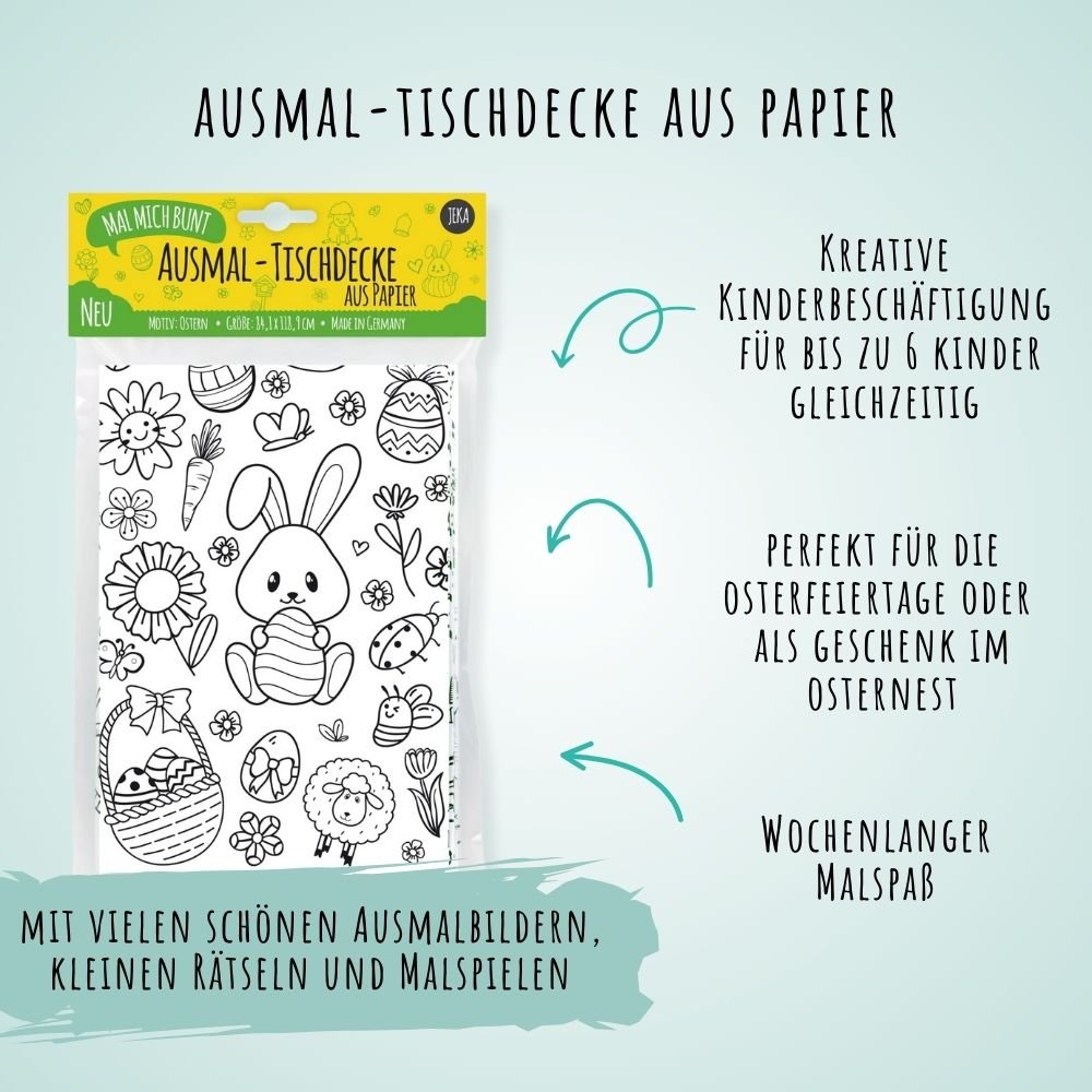 Ausmal - Tischdecke aus Papier "Ostern" Jeka - malmichmunt.com