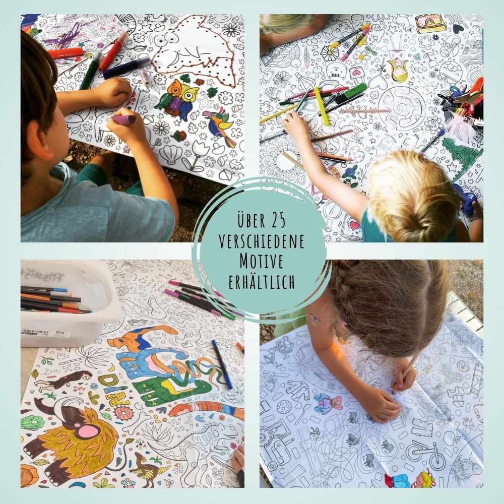 Ausmal - Tischdecke aus Papier "Schulanfang" Jeka - malmichmunt.com