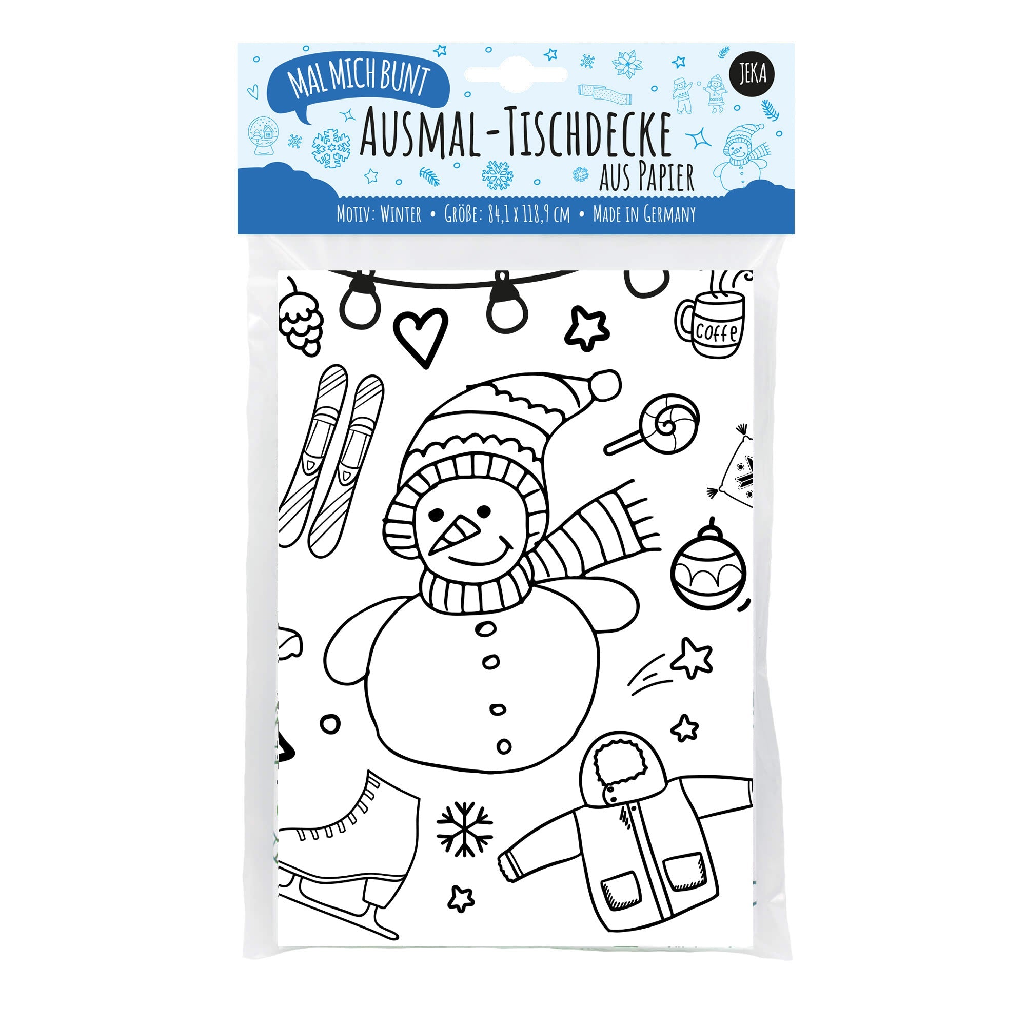 Ausmal - Tischdecke aus Papier "Winter" Jeka - malmichmunt.com