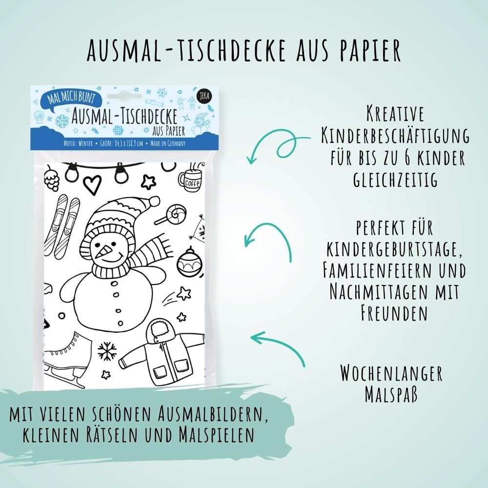 Ausmal - Tischdecke aus Papier "Winter" Jeka - malmichmunt.com