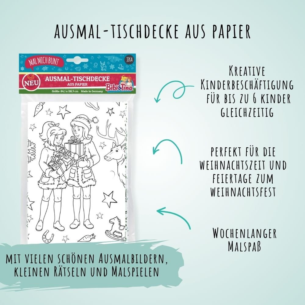 Ausmal - Tischdecke Bibi & Tina Weihnachten Jeka - malmichmunt.com