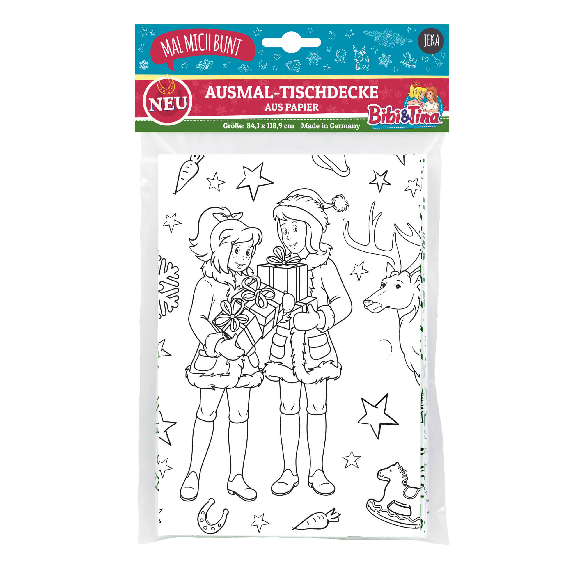 Ausmal - Tischdecke Bibi & Tina Weihnachten Jeka - malmichmunt.com