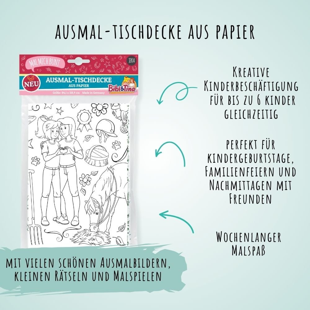Ausmal - Tischdecke Bibi & Tina Jeka - malmichmunt.com