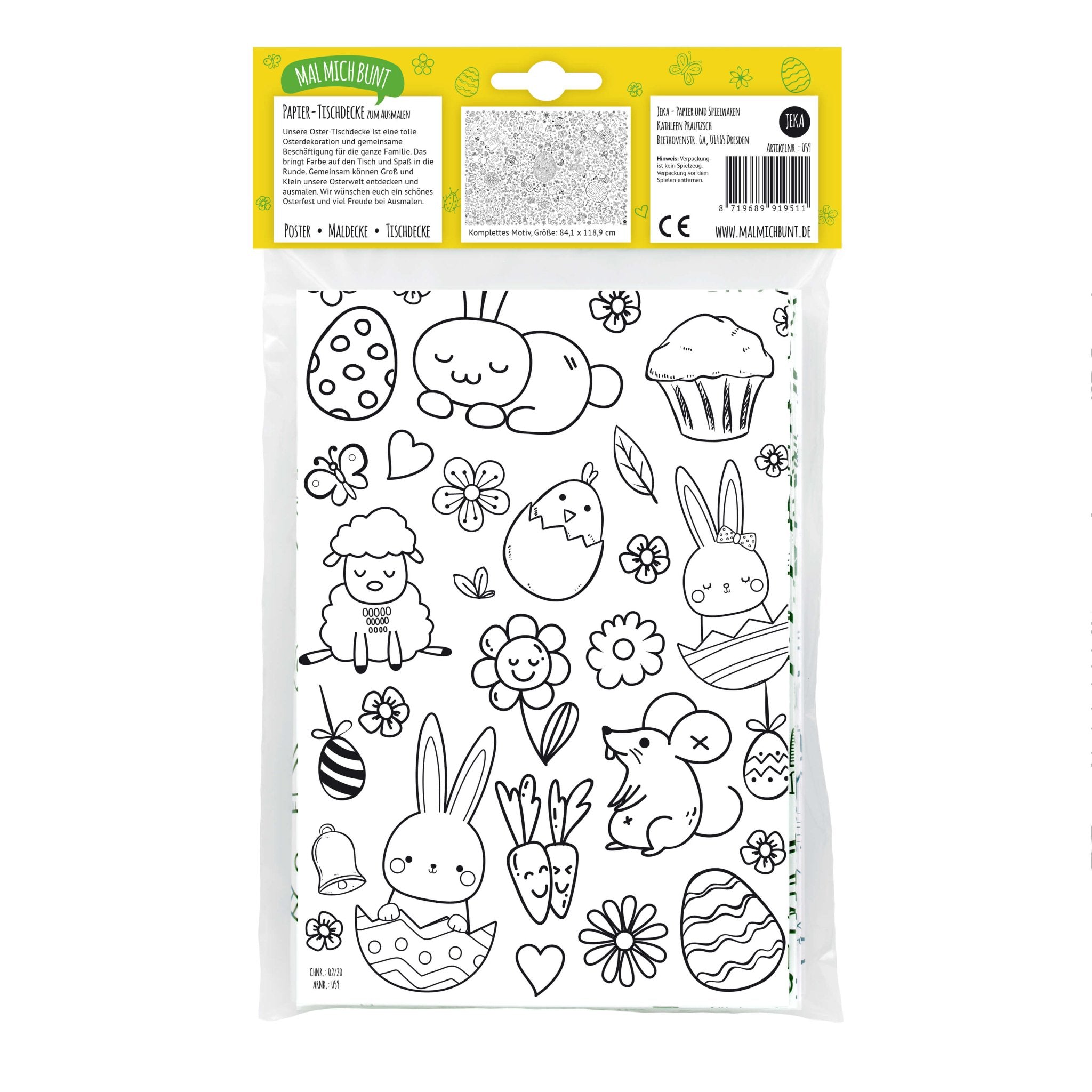 B - Ware Ausmal - Tischdecke "Ostern" Jeka - malmichmunt.com