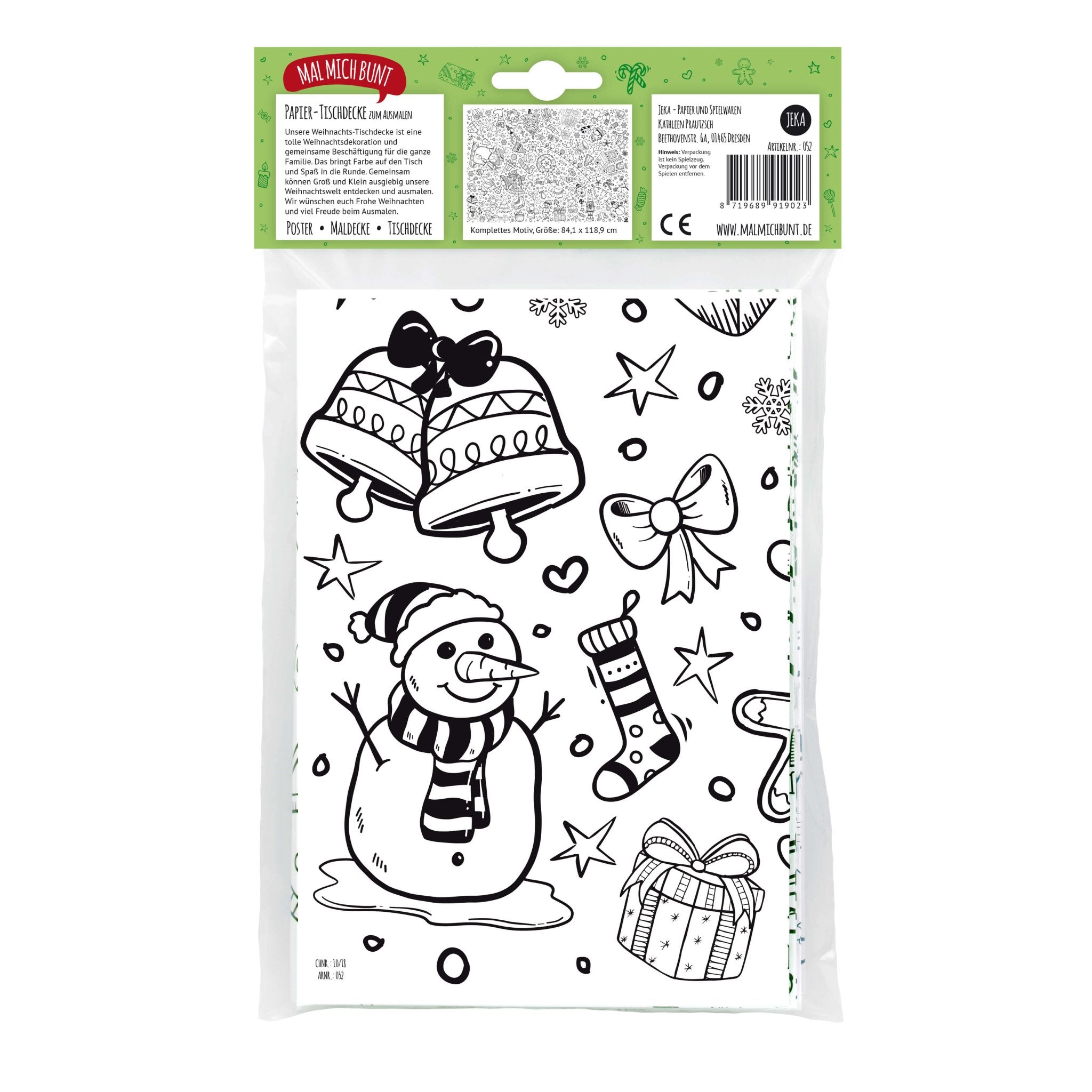 B - Ware Ausmal - Tischdecke “Weihnachten” Jeka - malmichmunt.com