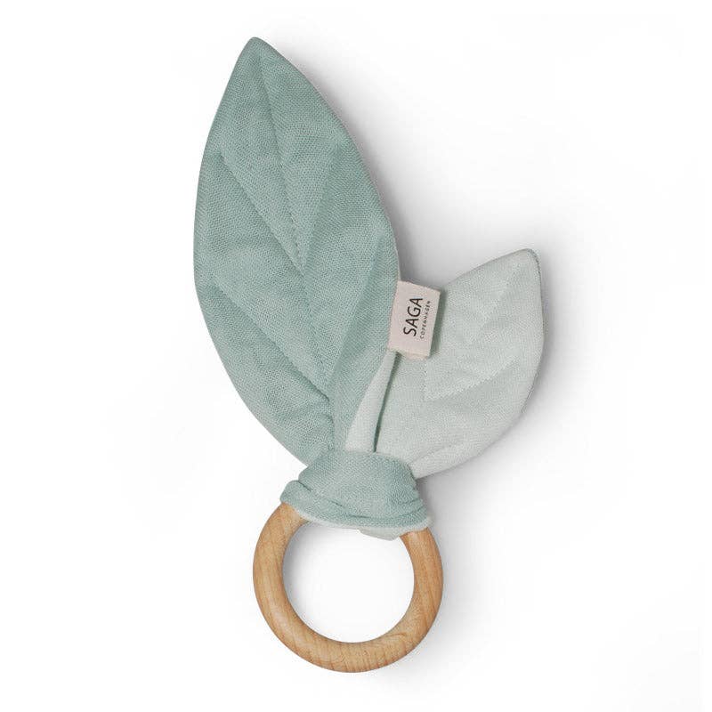 Baby - Sinnesspielzeug - Beißring aus Bio - Baumwolle in Mint Saga Copenhagen - malmichmunt.com