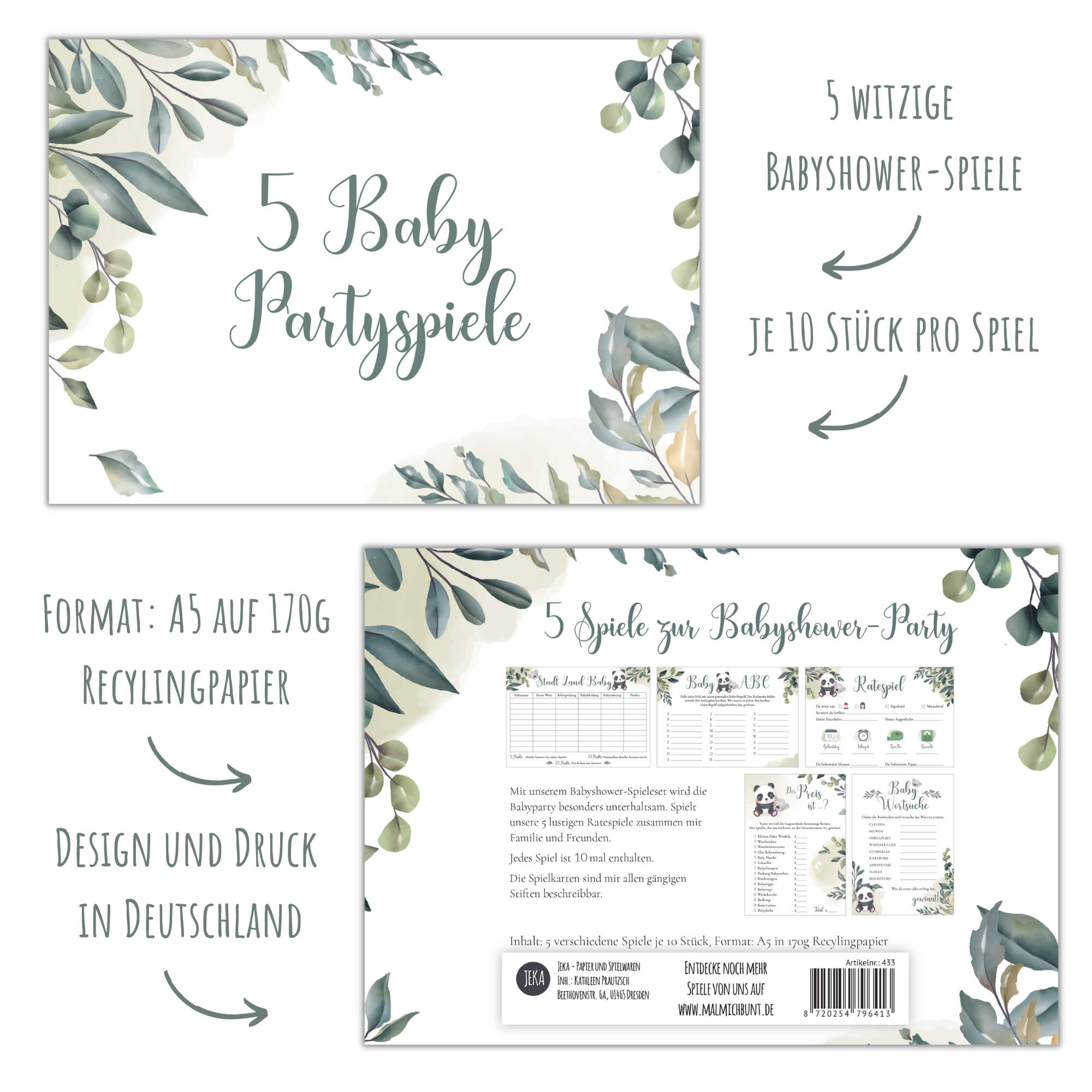 Babyparty Spiele - Set Koala Jeka - malmichmunt.com