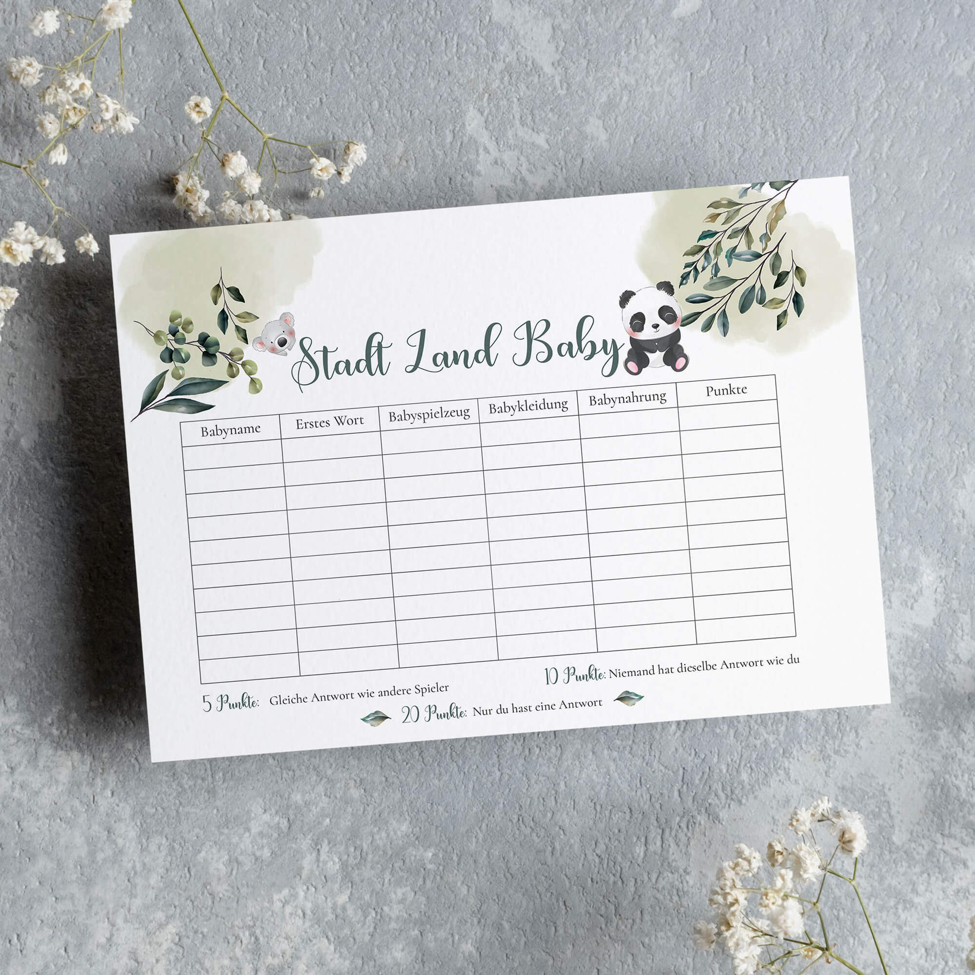 Babyparty Spiele - Set Koala Jeka - malmichmunt.com