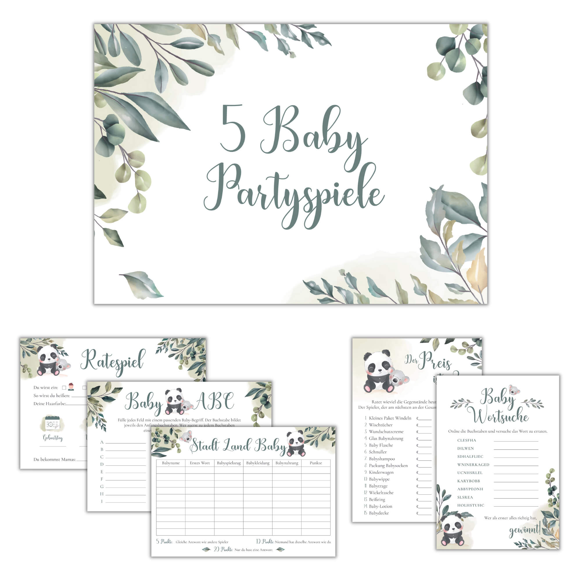 Babyparty Spiele - Set Koala Jeka - malmichmunt.com