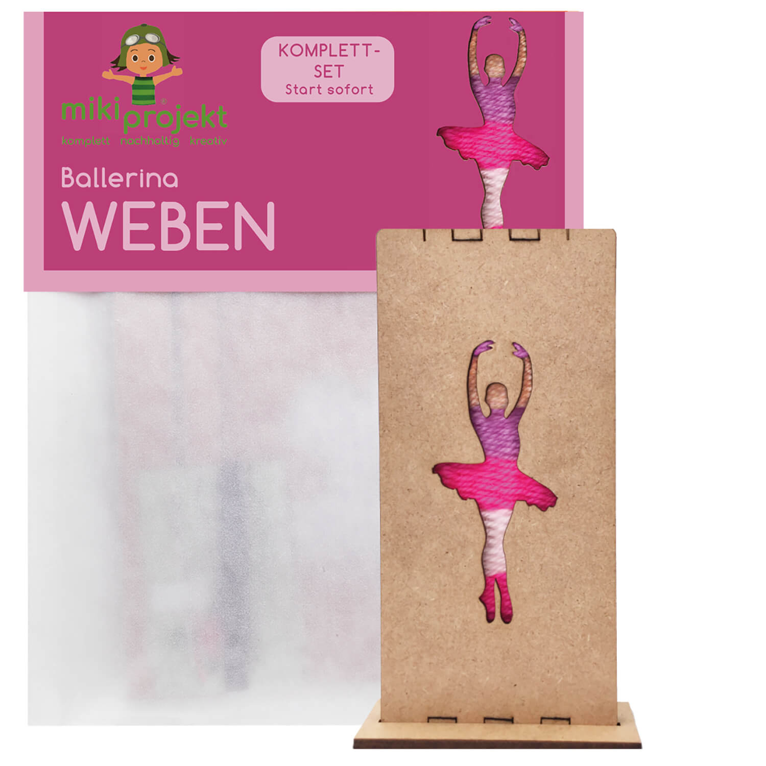 Bastelset Ballerina - Weben für Kinder Mikiprojekt - malmichmunt.com
