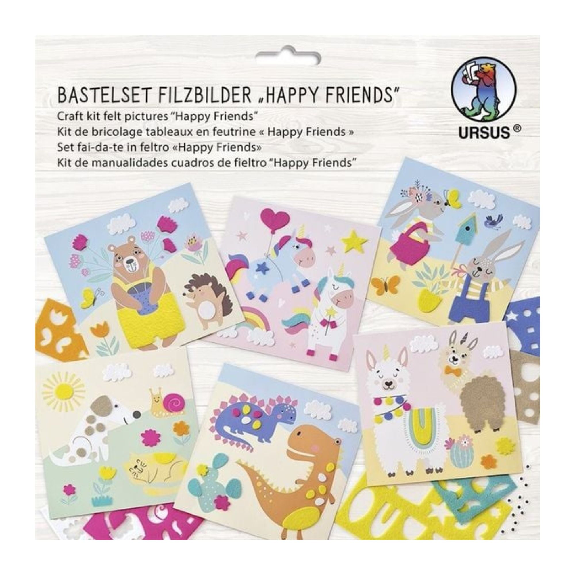 Bastelset Filzbilder "Happy friends" Ursus - malmichmunt.com
