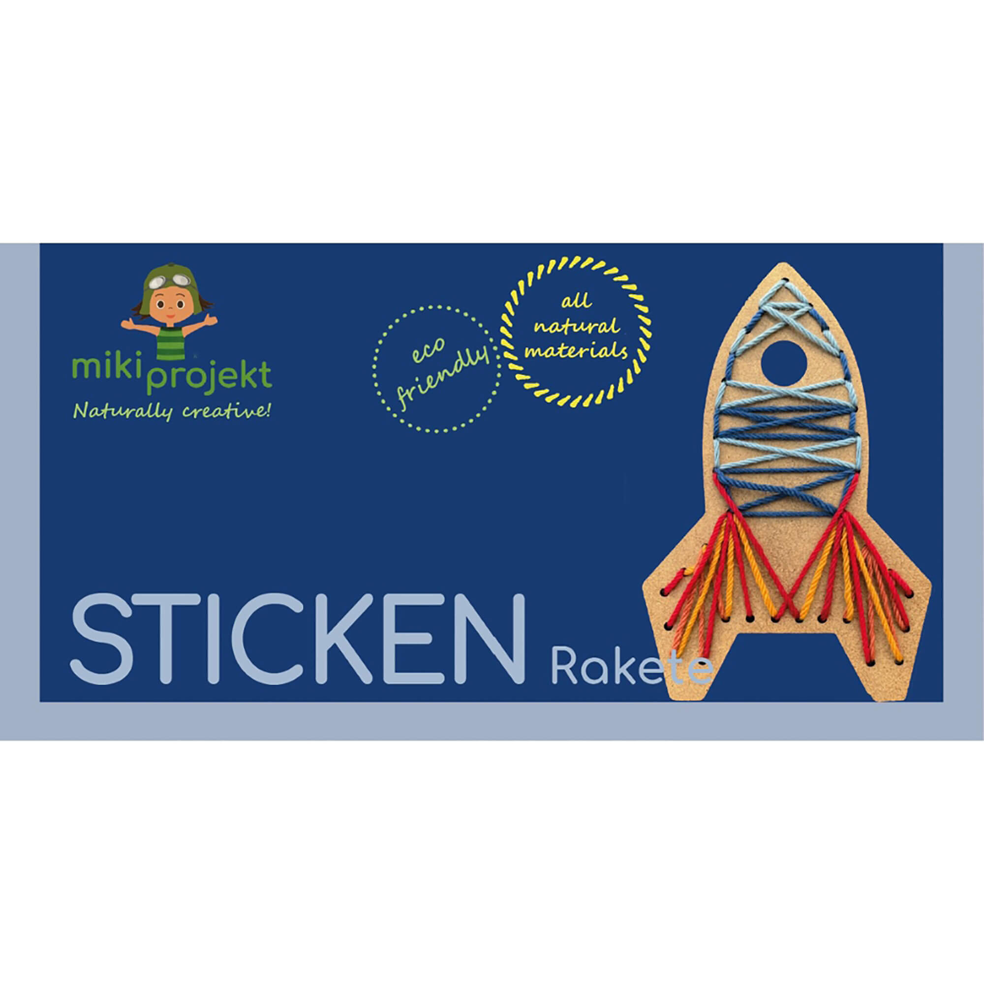 Bastelset Rakete - Sticken für Kinder Mikiprojekt - malmichmunt.com