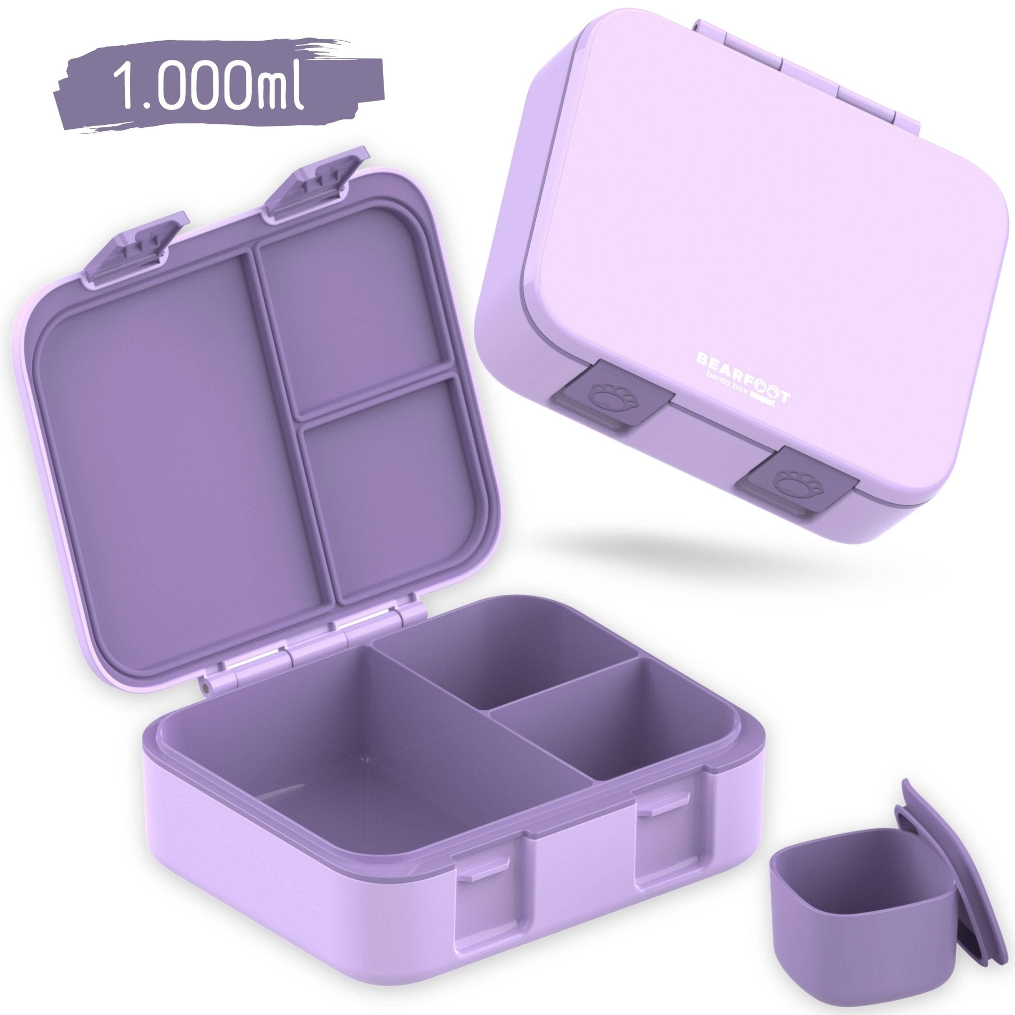 BEARFOOT Bento Box COMPACT - lila: 1.000ml BEARFOOT - malmichmunt.com