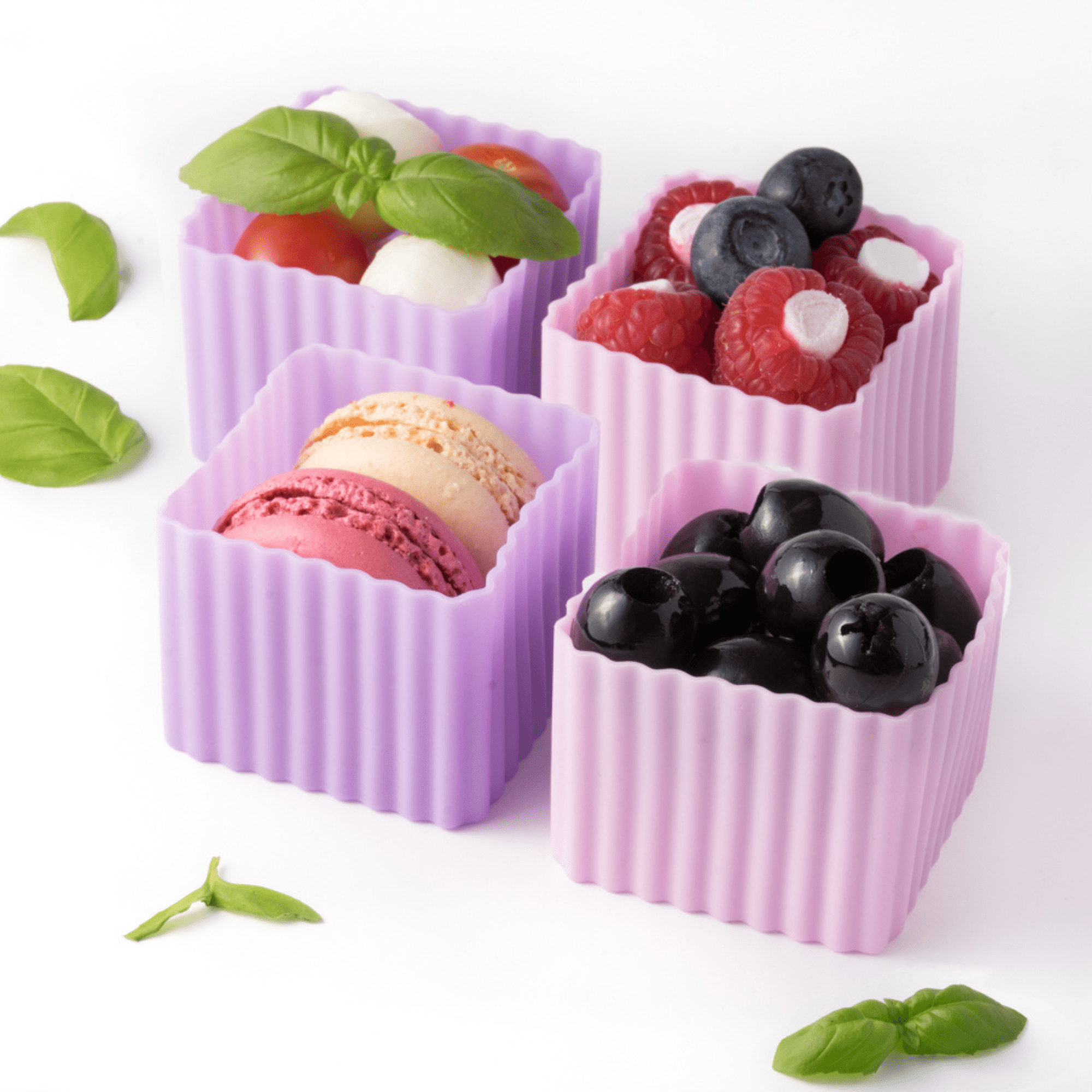 Bento Förmchen, 4er Set - LEKKABOX Cups - Rosa/Flieder Lekkabox - malmichmunt.com