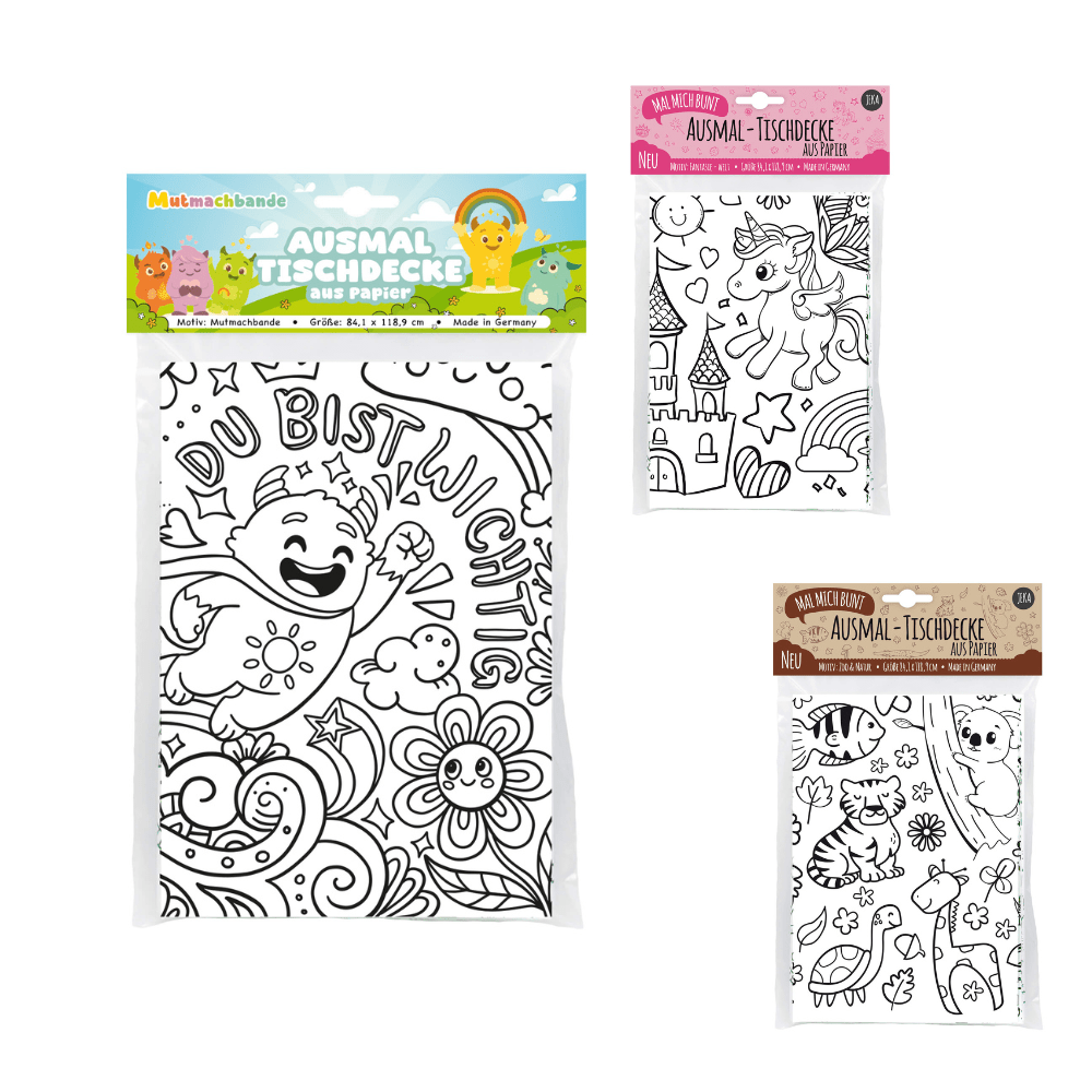 Bestseller - Bundle 3 Ausmal - Tischdecken aus Papier Jeka - malmichmunt.com