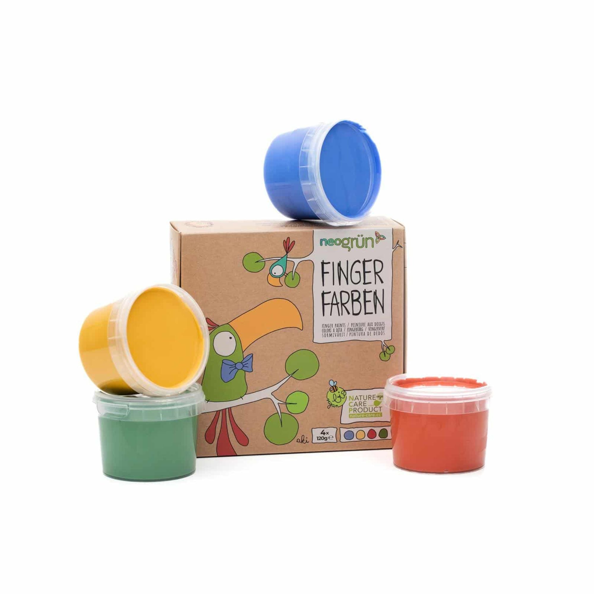 Bio - Fingerfarben 4er Set "Aki" neoGRÜN - malmichmunt.com