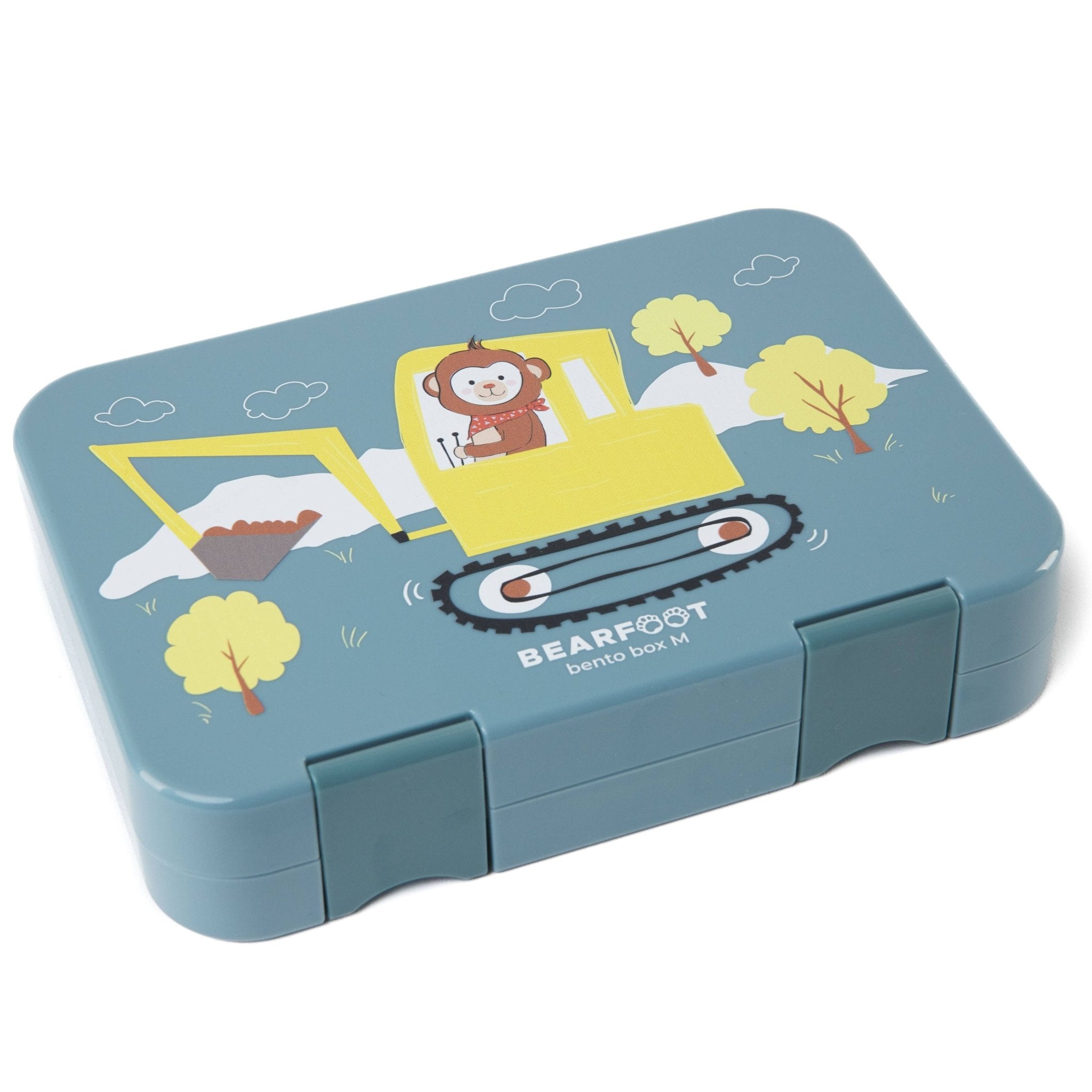 Brotdose Kinder mit Fächern, Lunchbox, Bento box - Bagger BEARFOOT - malmichmunt.com