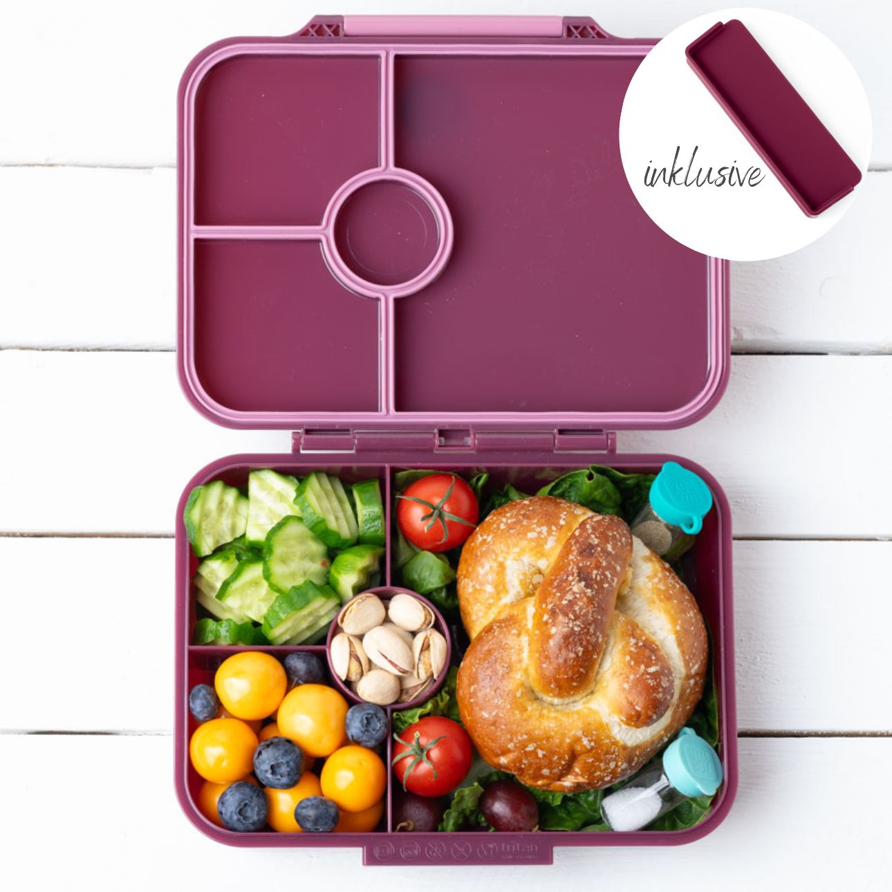 Brotdose Lekkabox® Classic Plum Lekkabox - malmichmunt.com