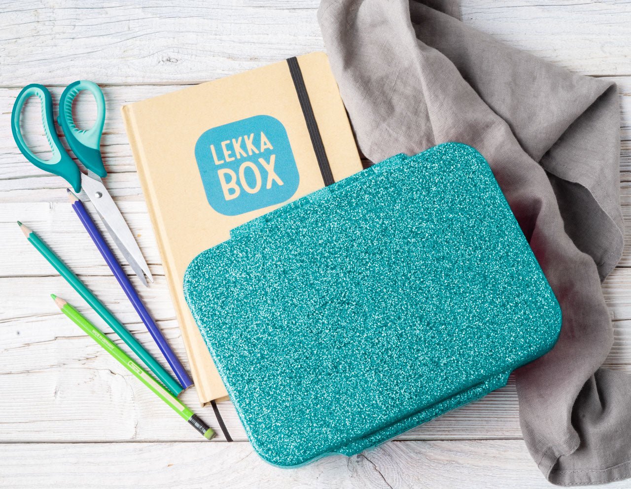 Brotdose Lekkabox Glamour Glitzer Aqua Lekkabox - malmichmunt.com
