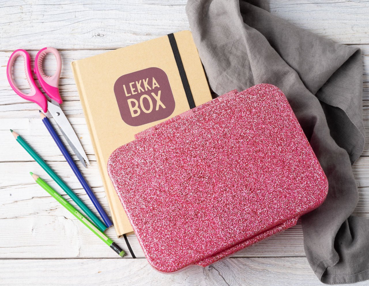 Brotdose Lekkabox Glamour Glitzer Pink Lekkabox - malmichmunt.com