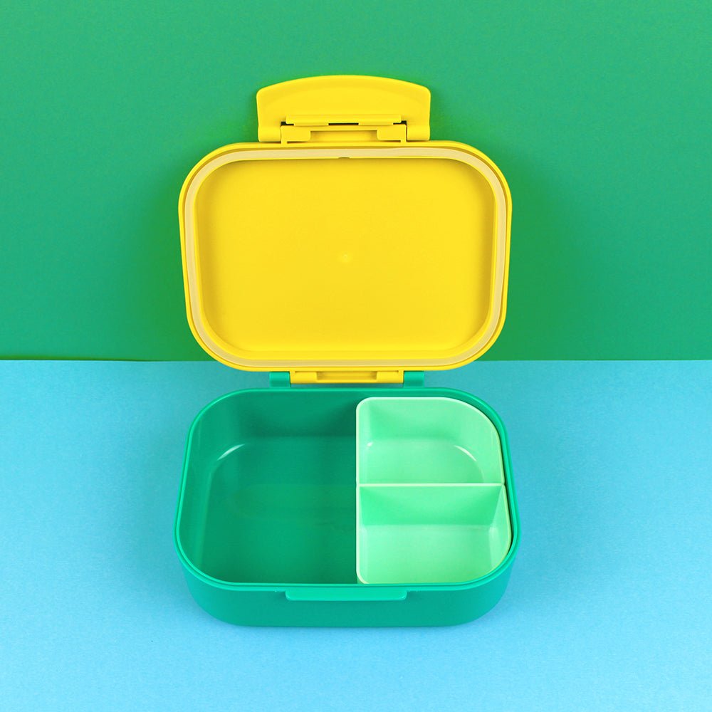 Brotdose/Lunchbox - Stripes gelb/hellblau/grün inkl. Geschenkkarton Ava & Yves - malmichmunt.com