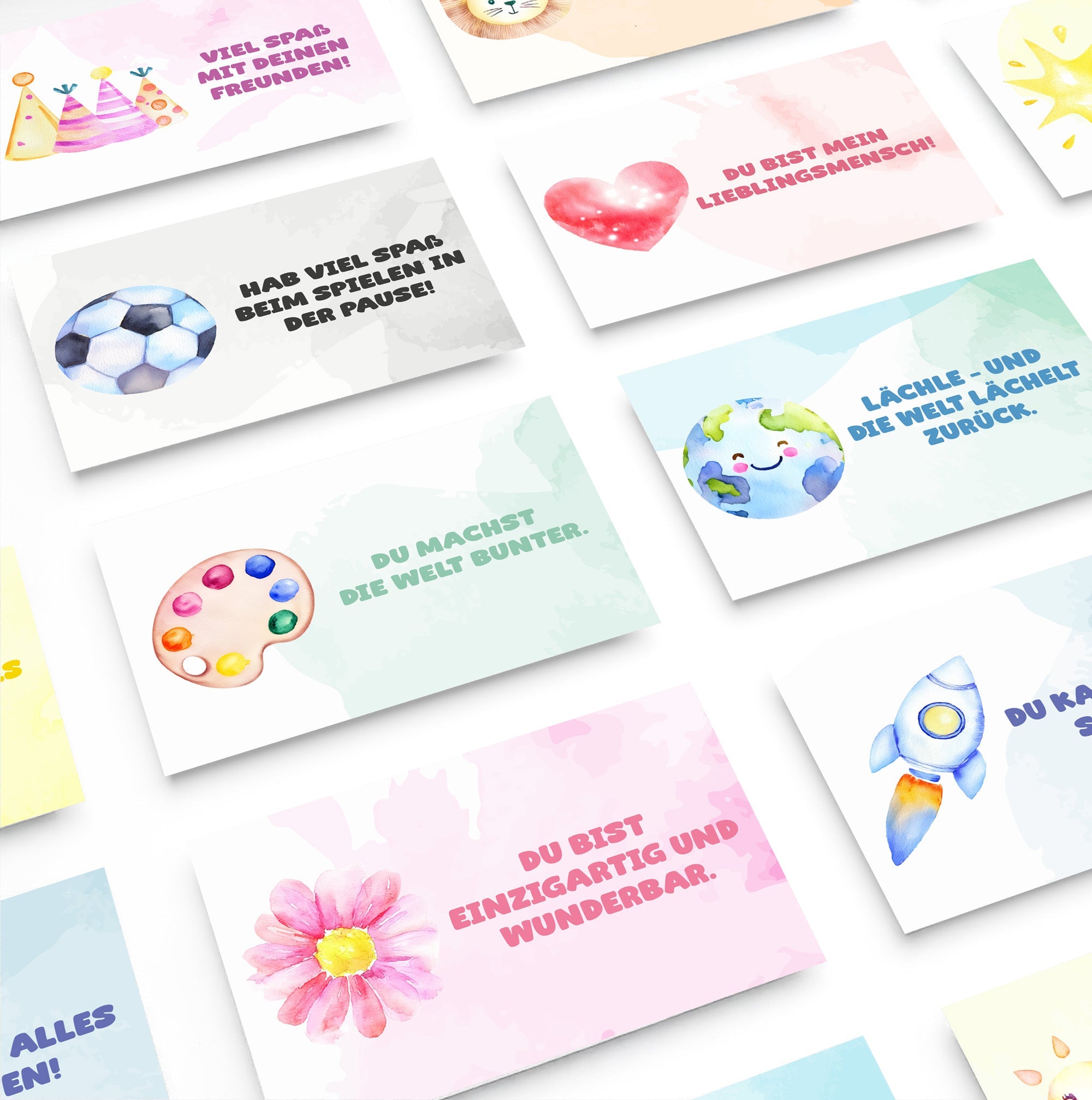 Brotdosenkarten für Kinder - Aquarell Jeka - malmichmunt.com