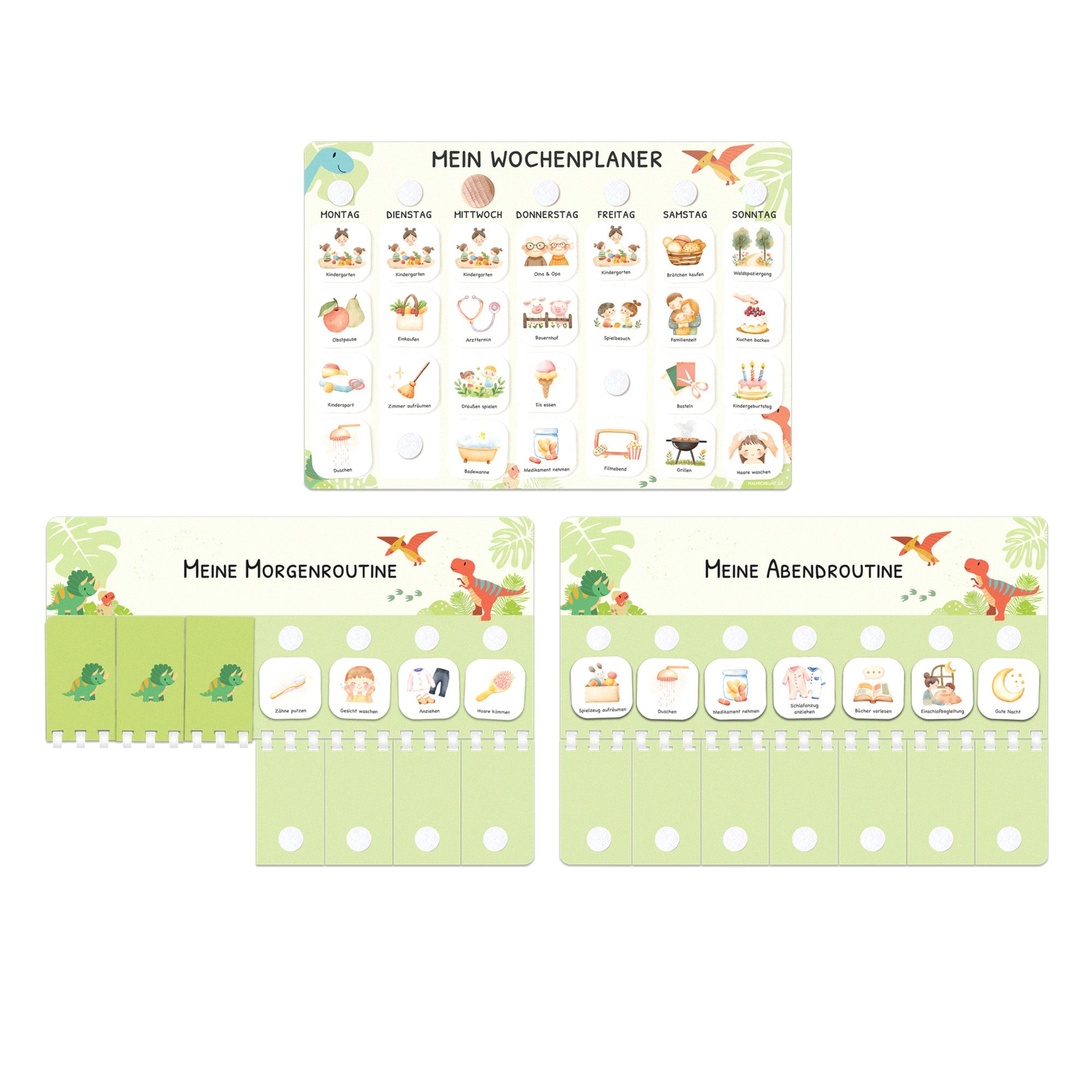 Bundle: Wochenplaner + Morgenroutine + Abendroutine - Dino Jeka - malmichmunt.com