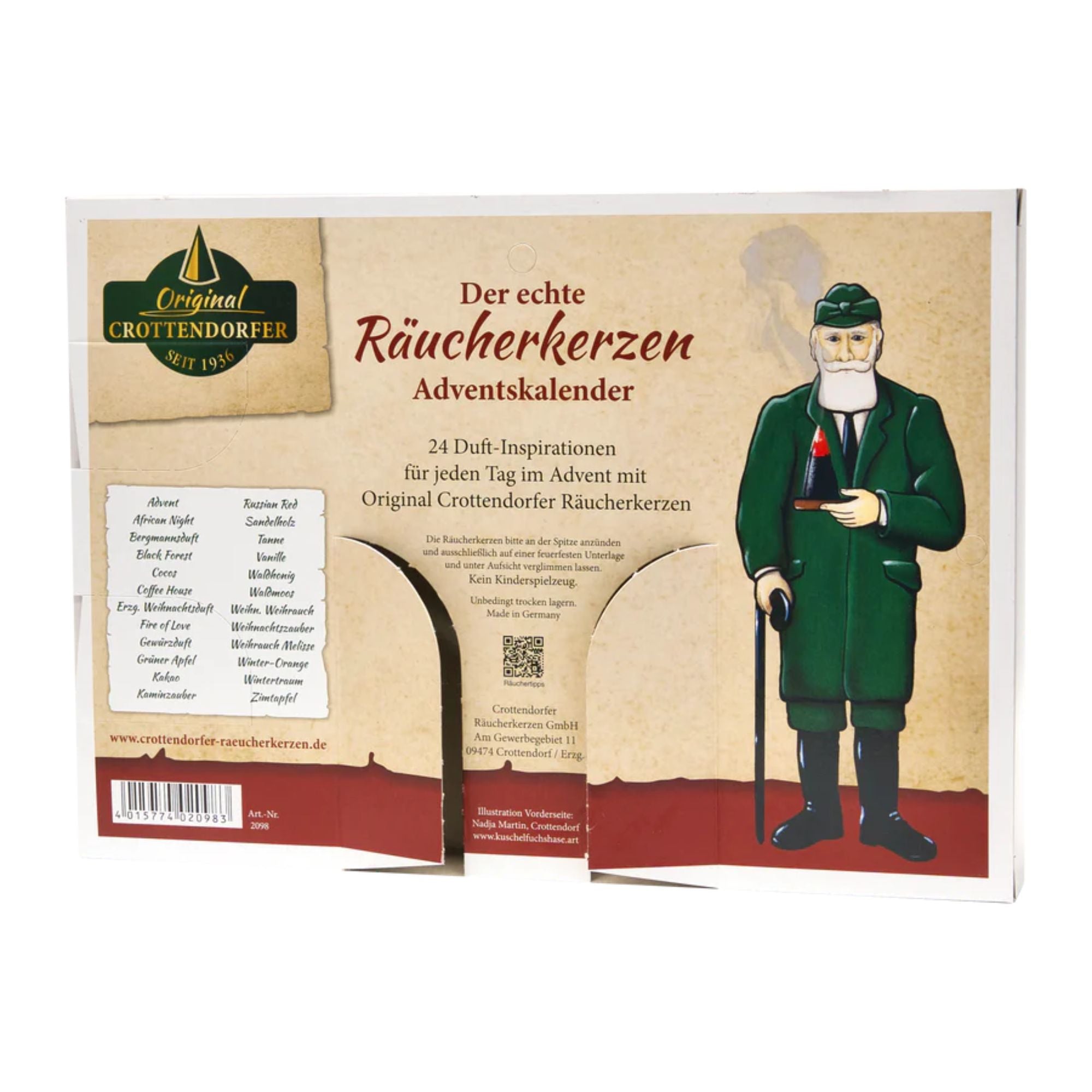 Crottendorfer Räucherkerzen Adventskalender 2024 Original Crottendorfer - malmichmunt.com