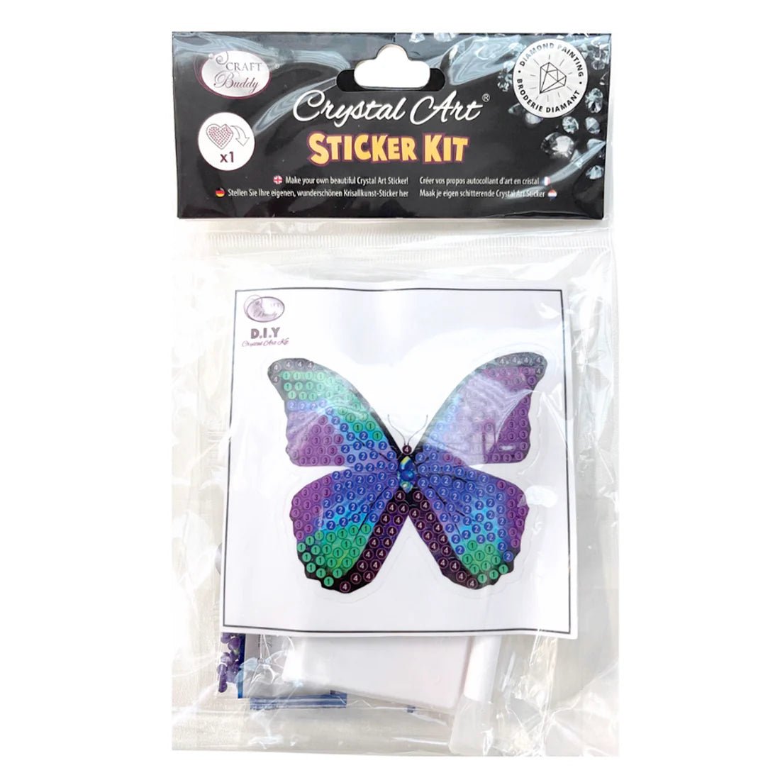 Crystal Art Sticker Kit - Motiv Schmetterling Craft Buddy - malmichmunt.com