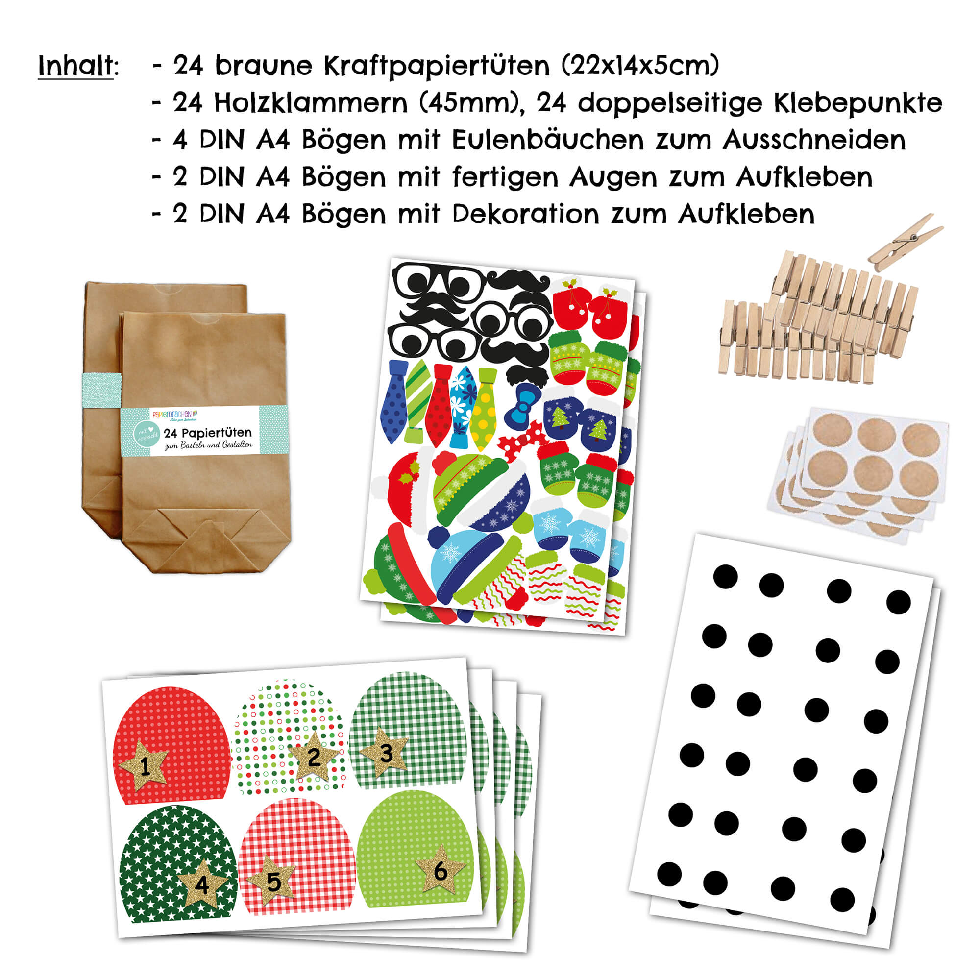 DIY Eulen Adventskalender Papierdrachen Papierdrachen - malmichmunt.com