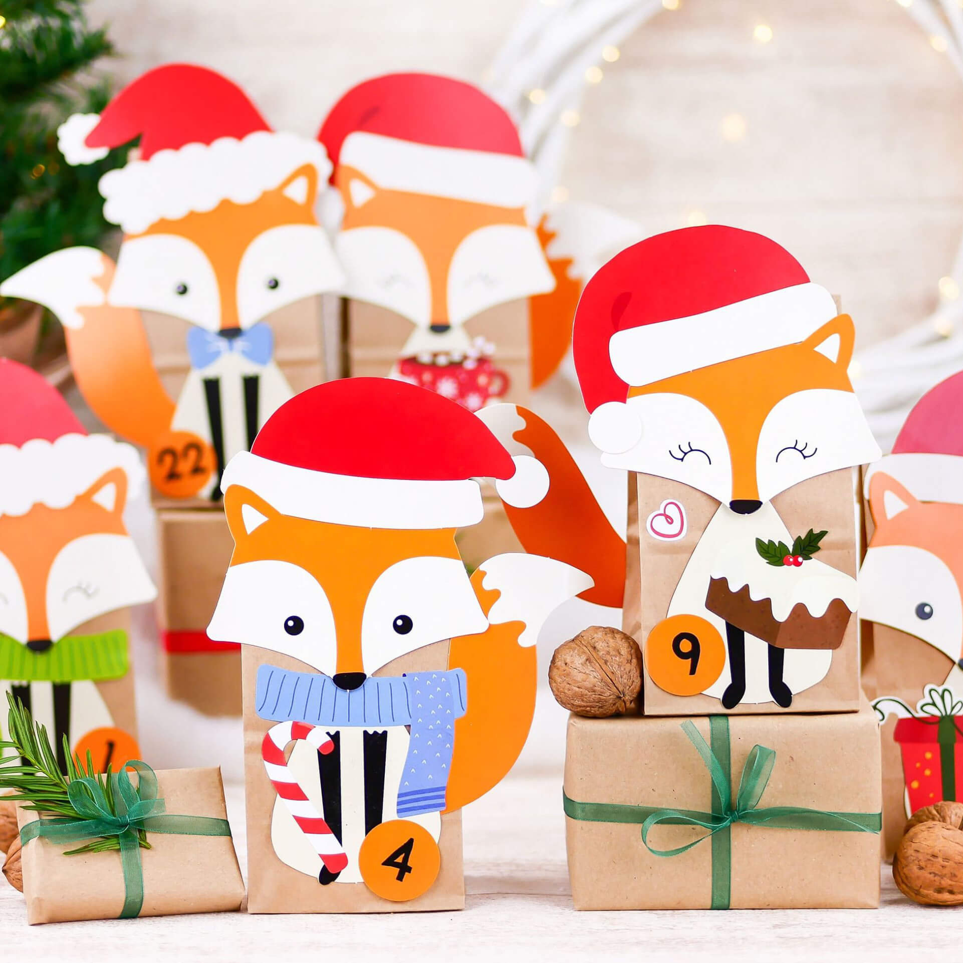 DIY Füchse Adventskalender Papierdrachen Papierdrachen - malmichmunt.com