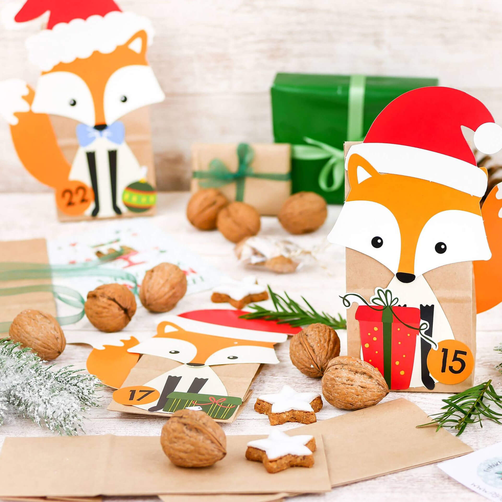 DIY Füchse Adventskalender Papierdrachen Papierdrachen - malmichmunt.com