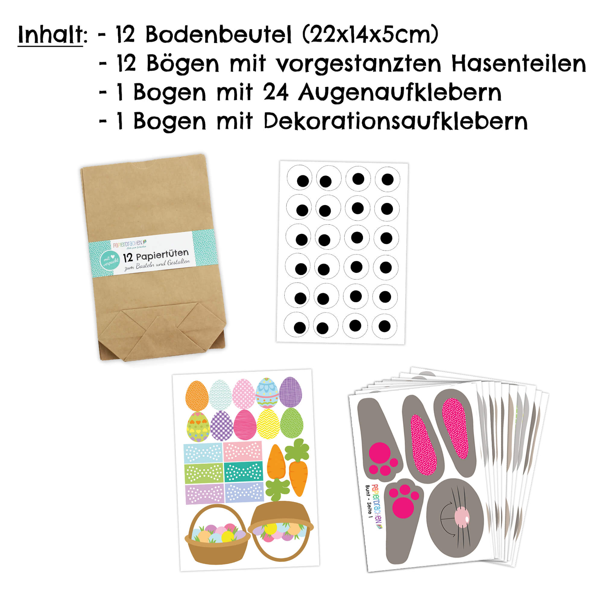 DIY Osterhasen zum Basteln Papierdrachen - malmichmunt.com