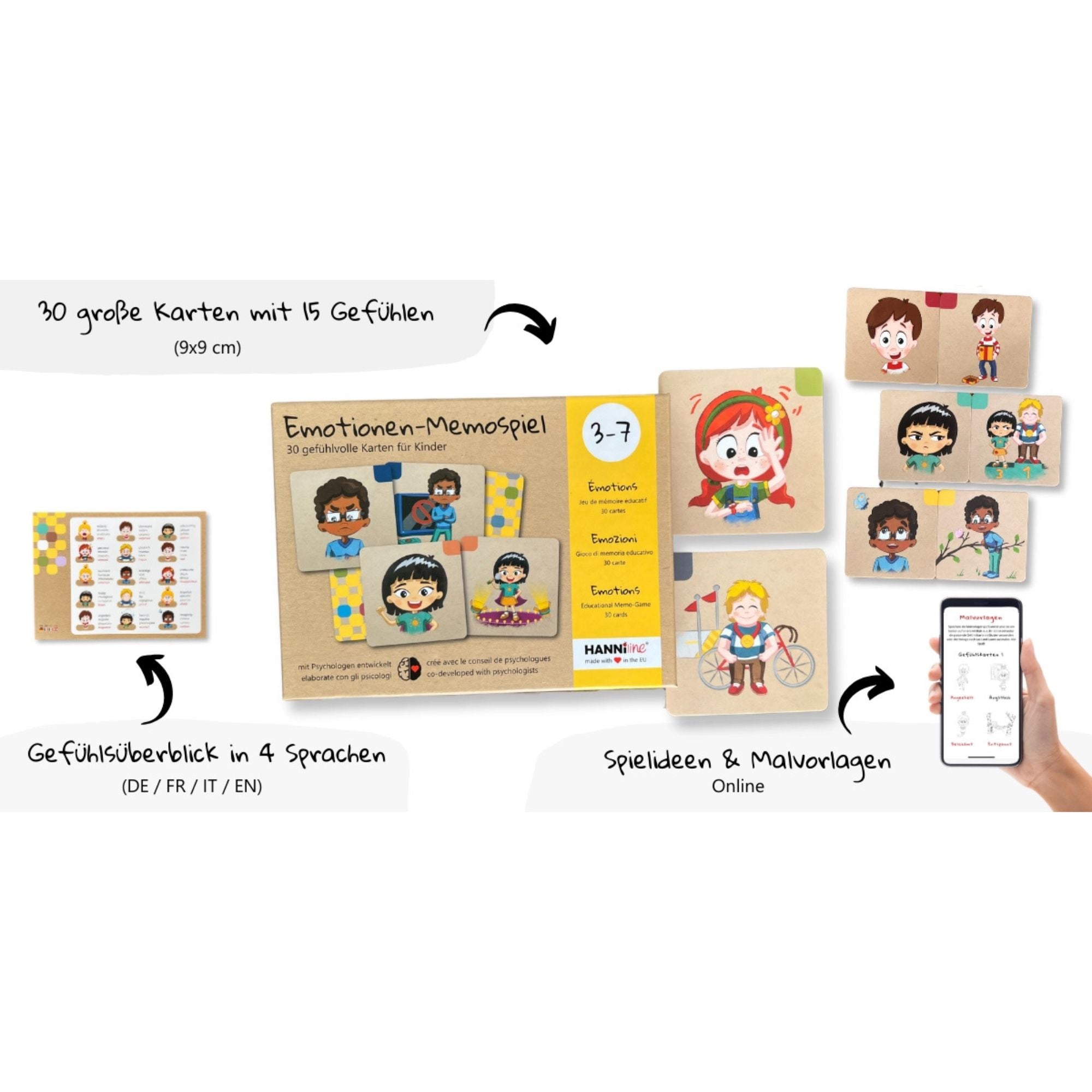Emotionen - Memospiel (3 - 7 Jahre) HANNIline - malmichmunt.com