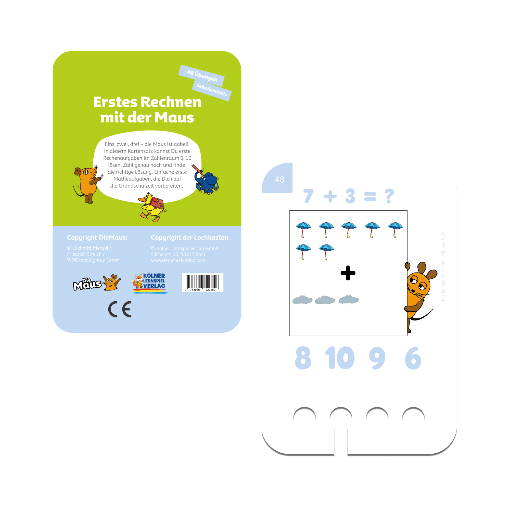 Erstes Rechnen mit der Maus 5 - 6+ - Übungen für den Lochkasten Lernspielverlag - malmichmunt.com