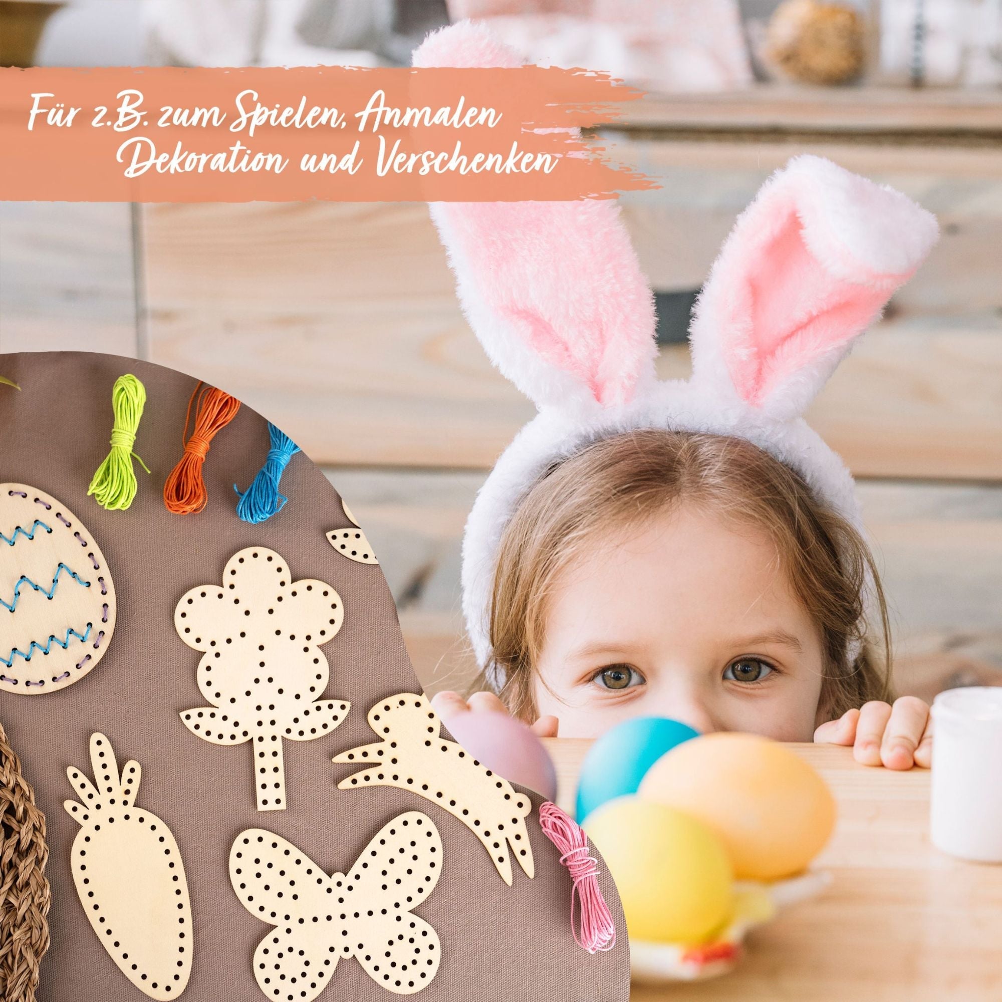 Fädelset aus Holz zu Ostern Papierdrachen - malmichmunt.com
